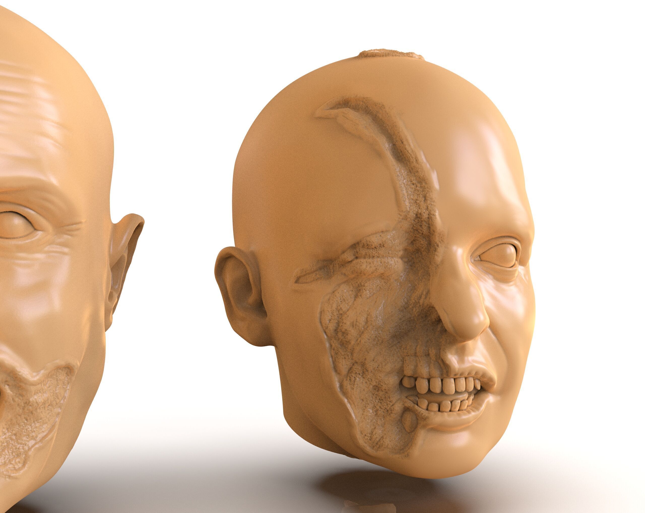 Family Zombie Heads 3D print model_9