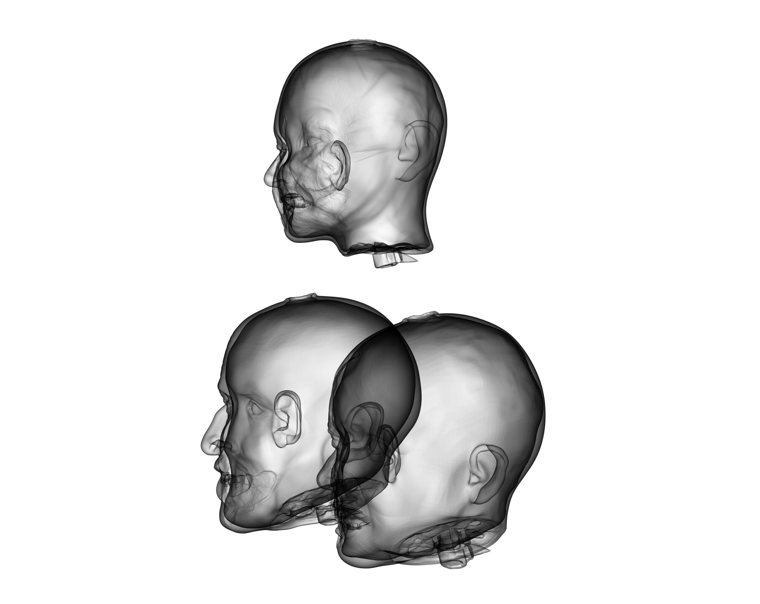 Family Zombie Heads 3D print model_15
