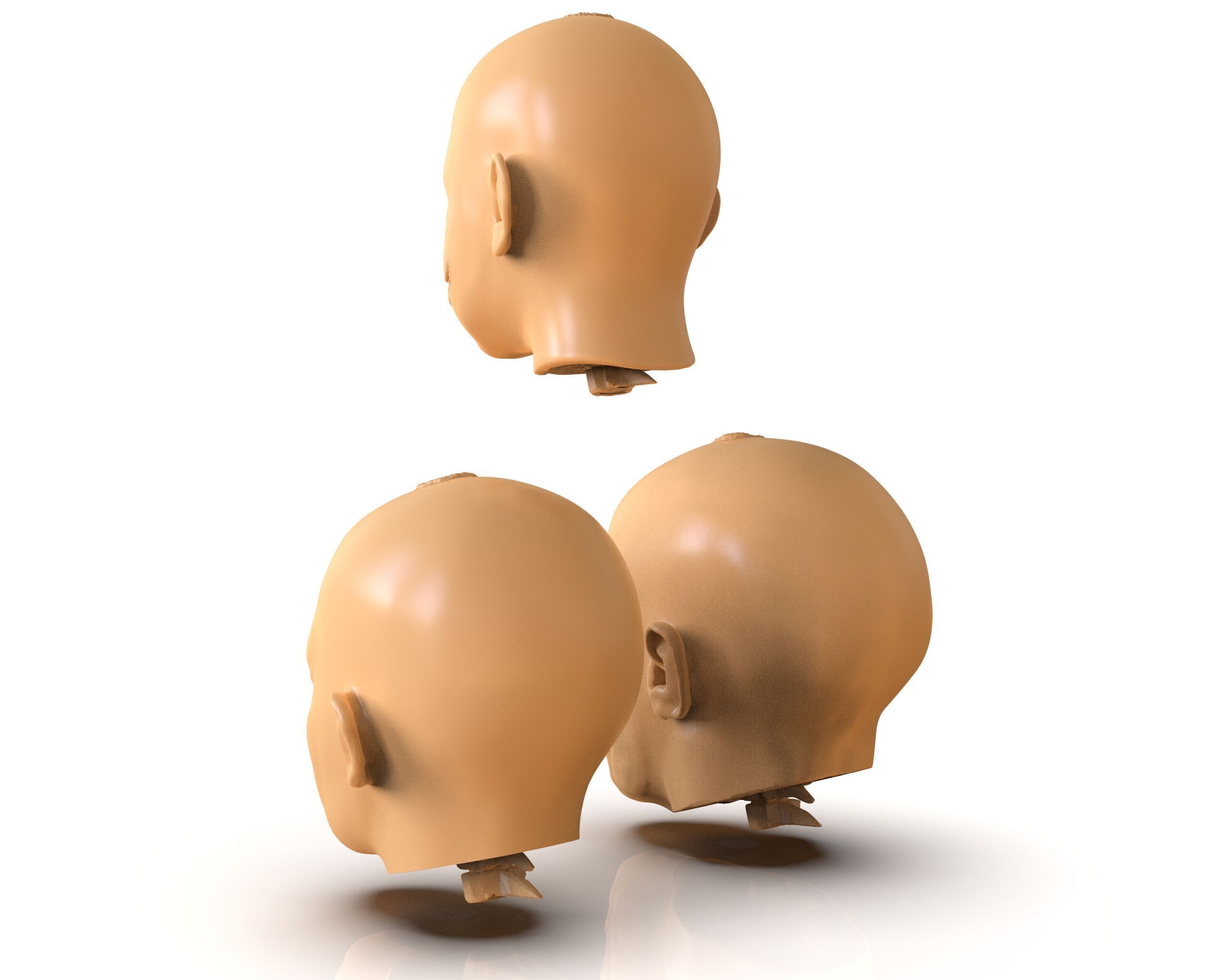 Family Zombie Heads 3D print model_4