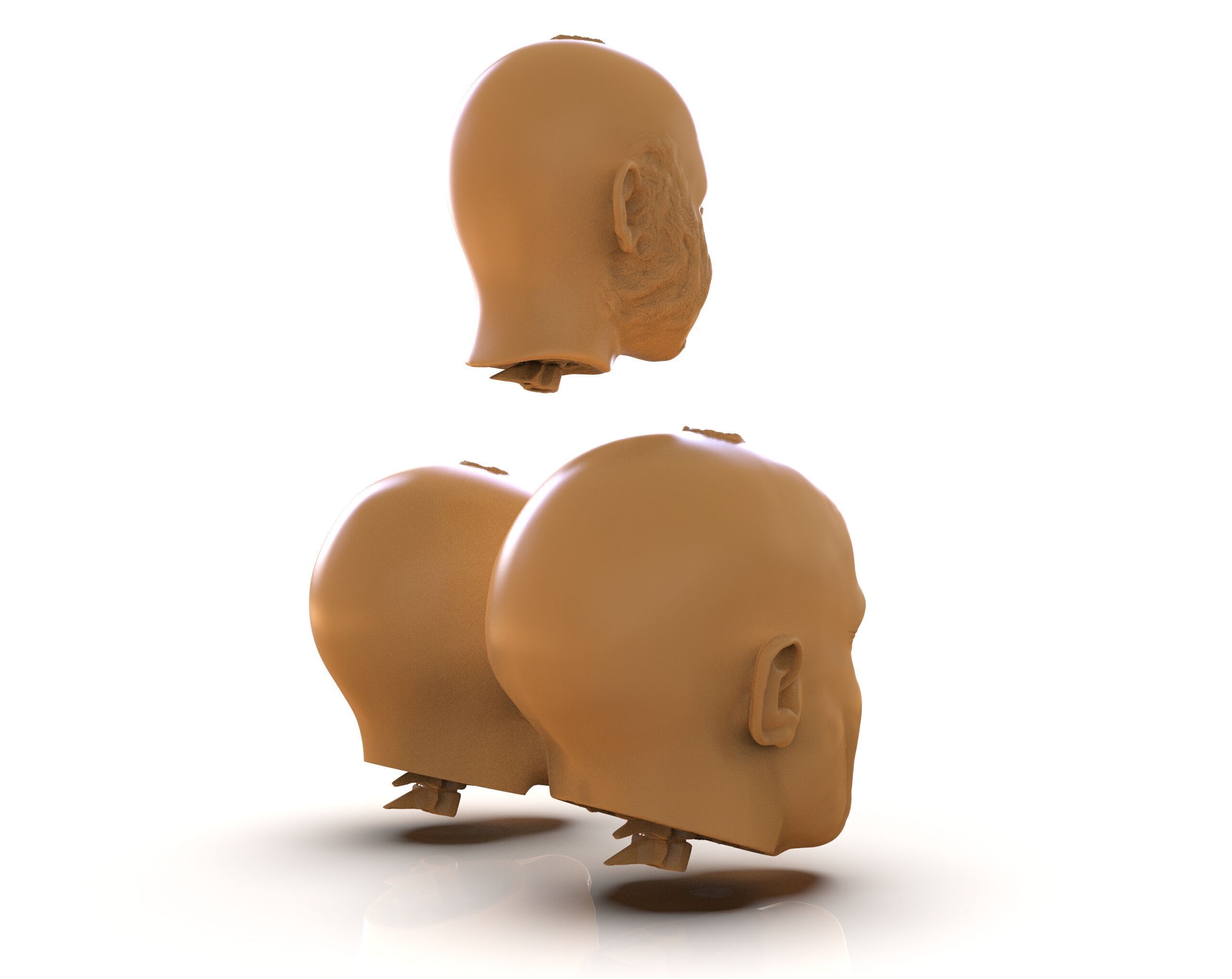 Family Zombie Heads 3D print model_3