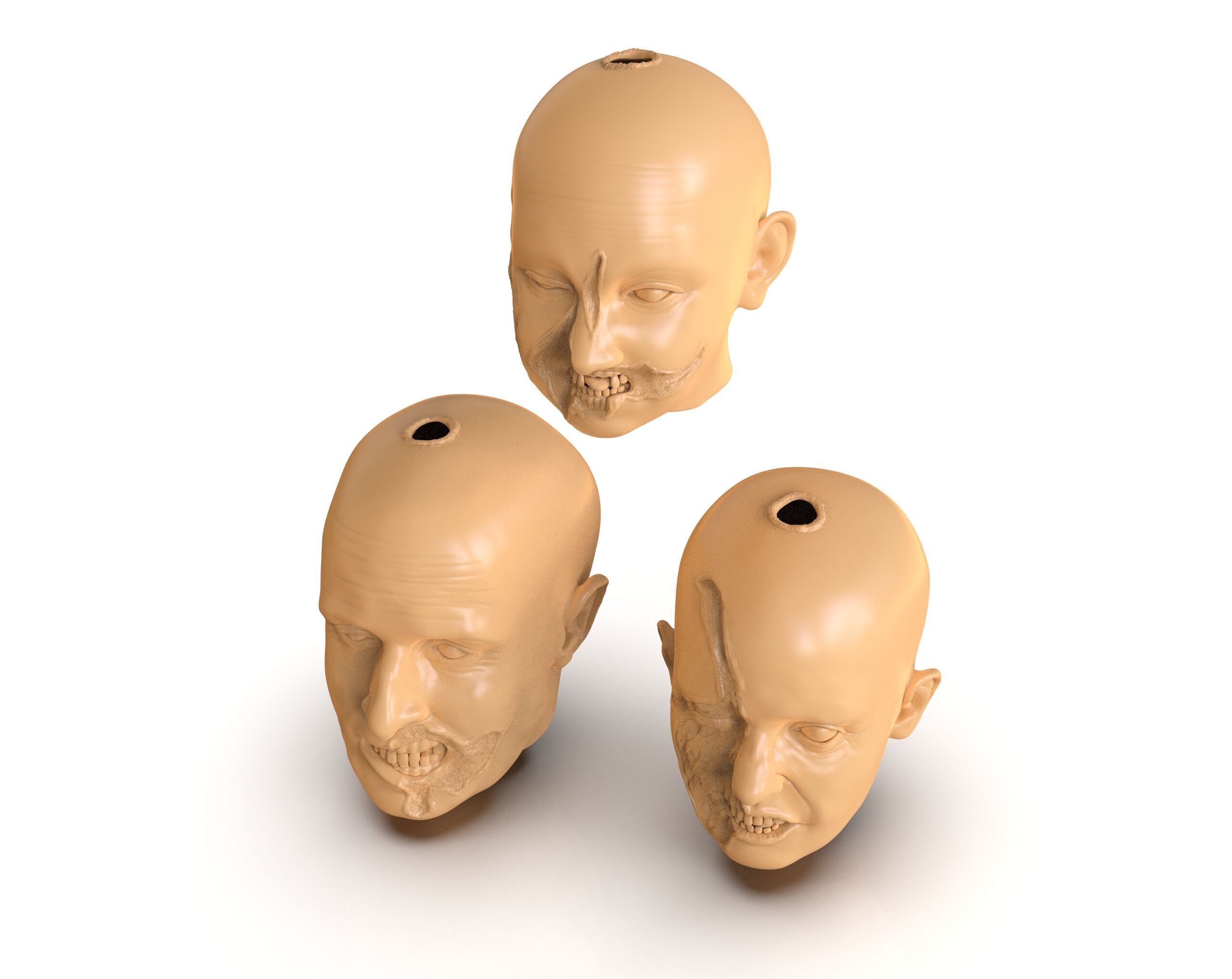Family Zombie Heads 3D print model_13