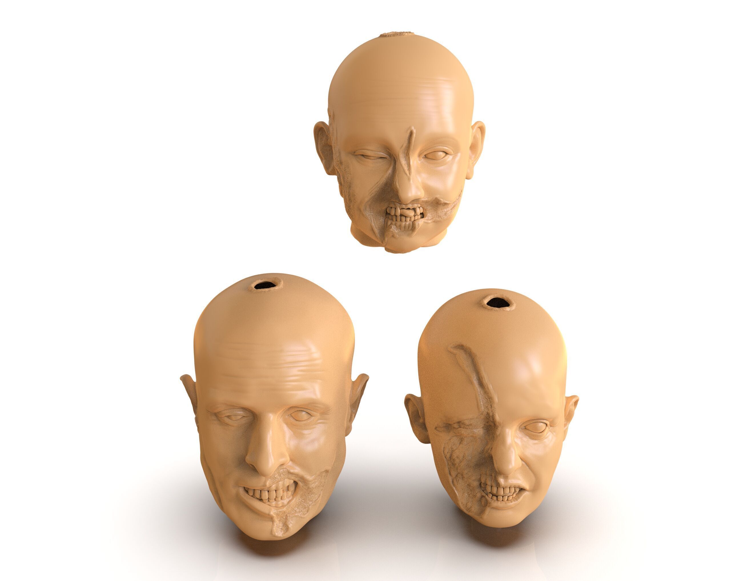 Family Zombie Heads 3D print model_6