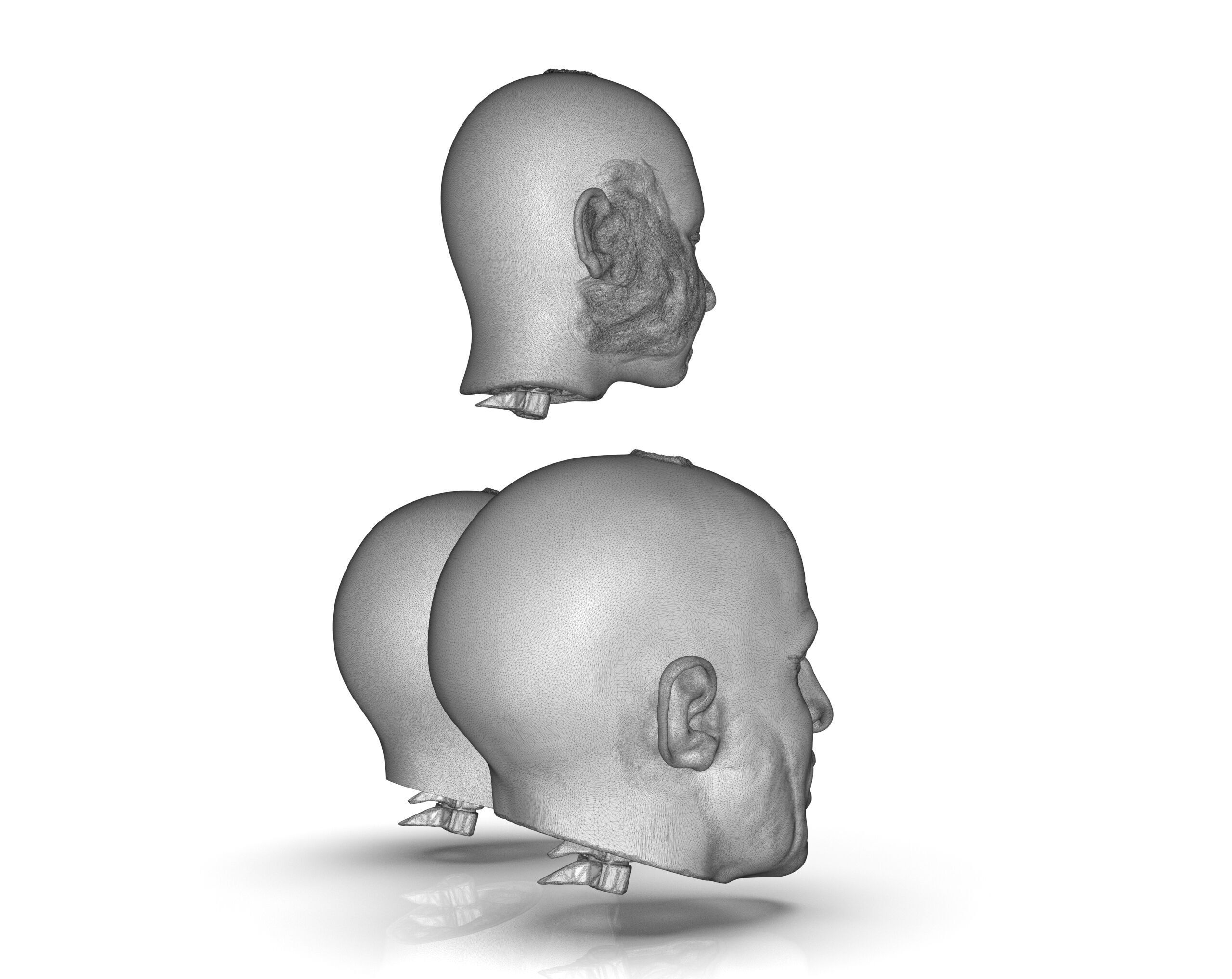 Family Zombie Heads 3D print model_22