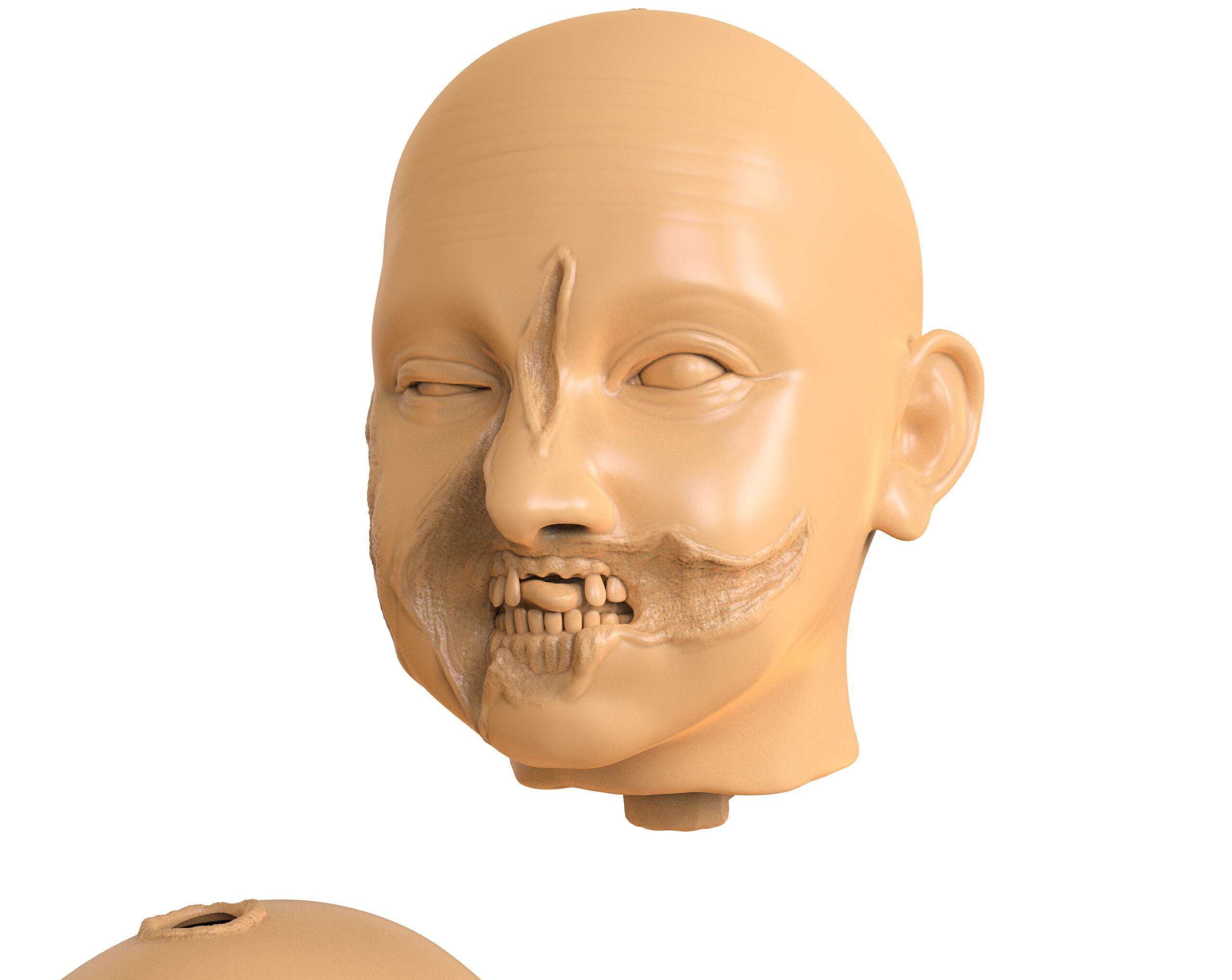 Family Zombie Heads 3D print model_10