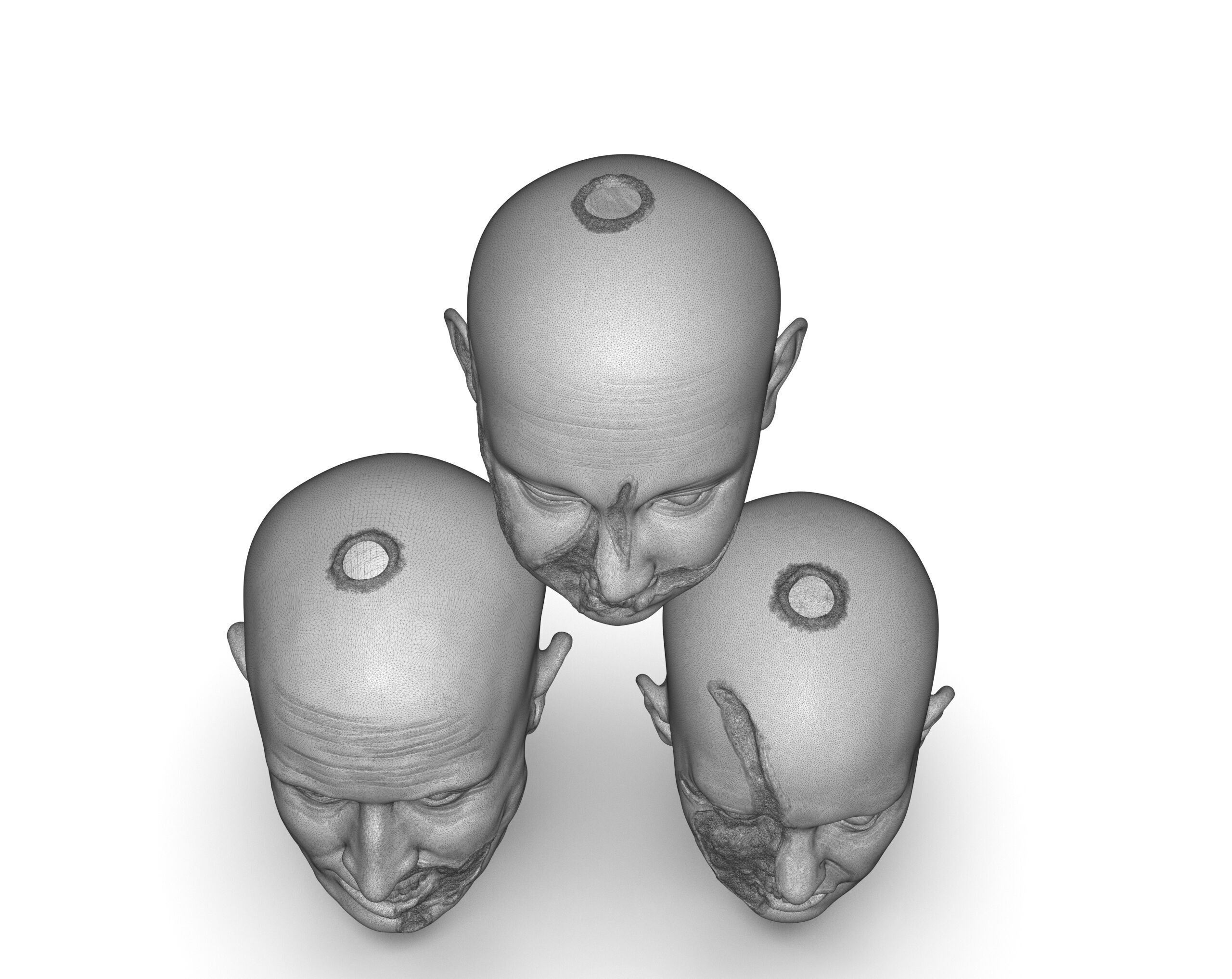 Family Zombie Heads 3D print model_25