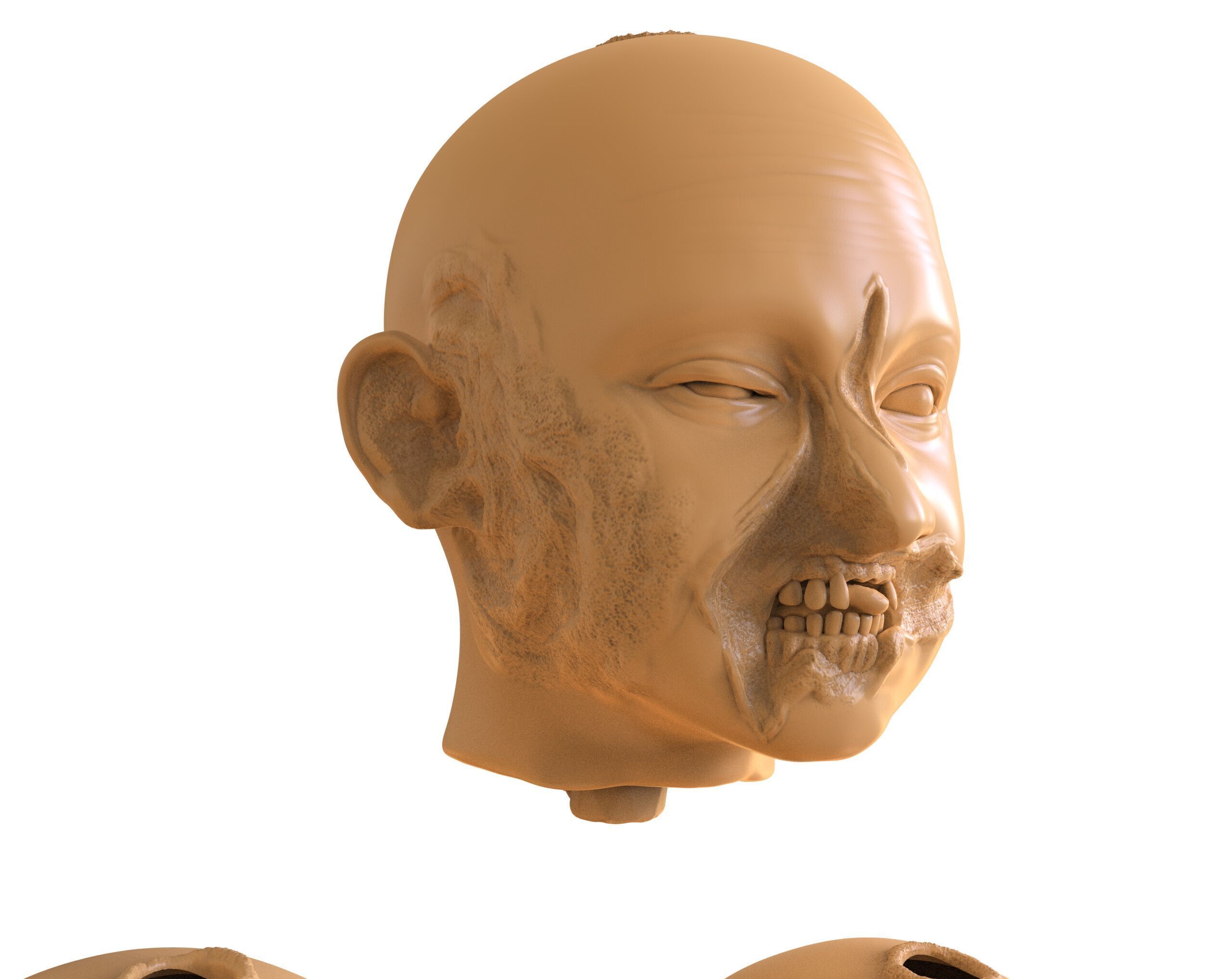 Family Zombie Heads 3D print model_11