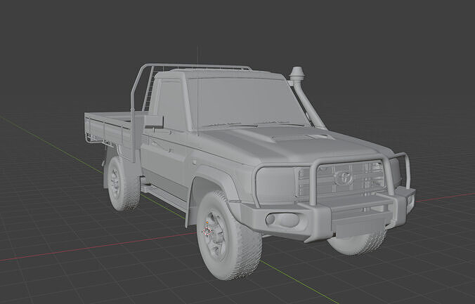 Toyota 79 series single cab model Low-poly 3D model