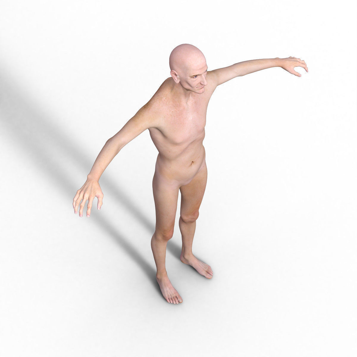 Realistic Old Man - Rigged Low-poly 3D model_16