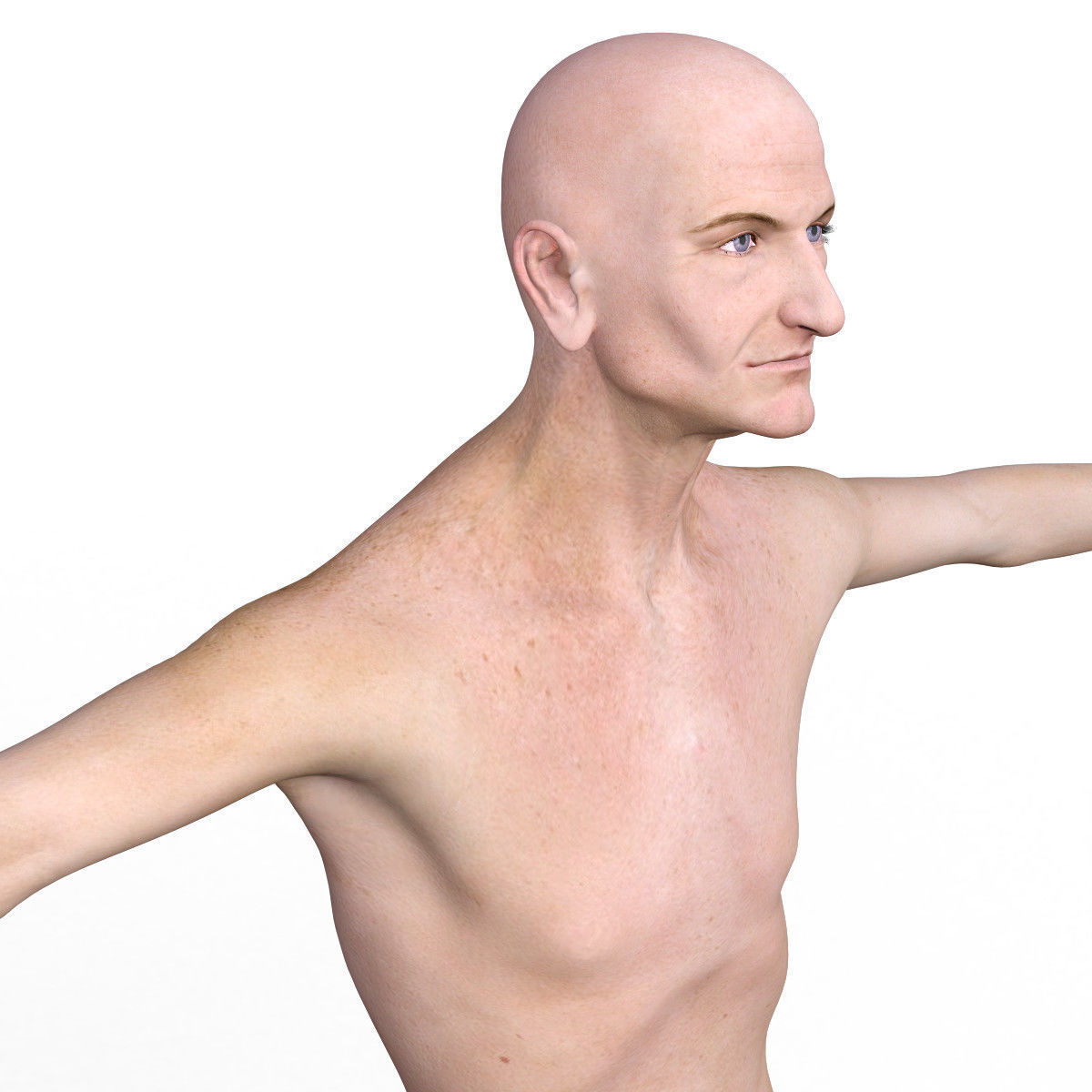 Realistic Old Man - Rigged Low-poly 3D model_19