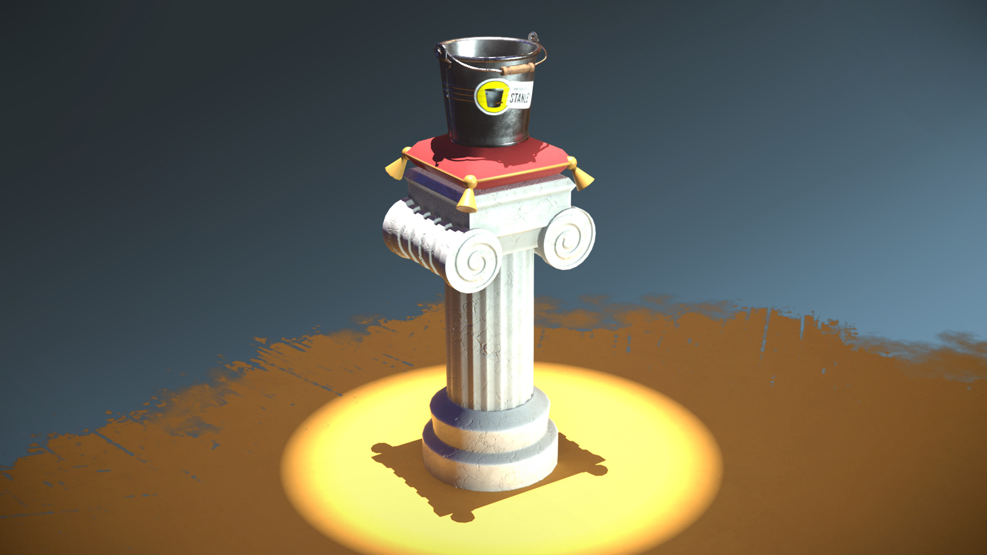 workplace Low-poly 3D model_6