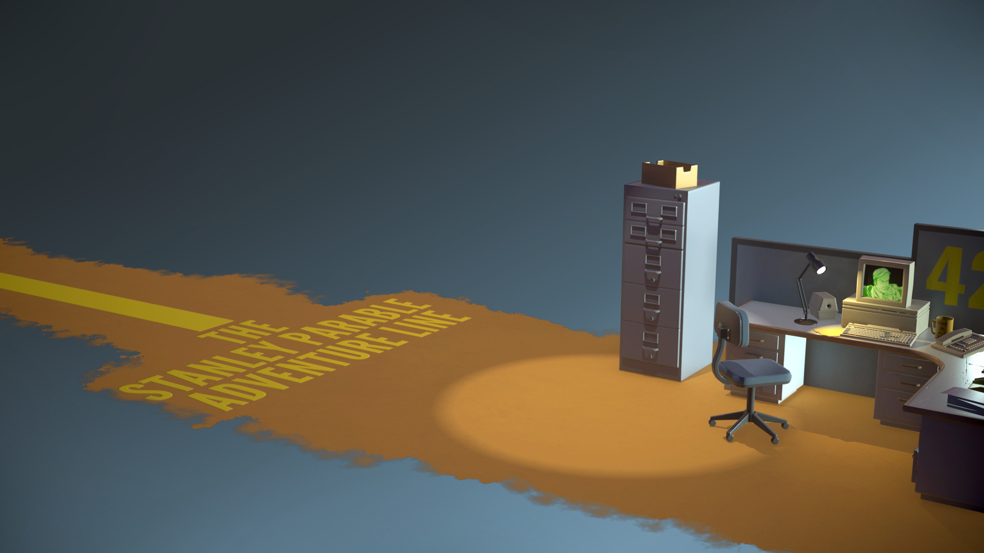 workplace Low-poly 3D model_8