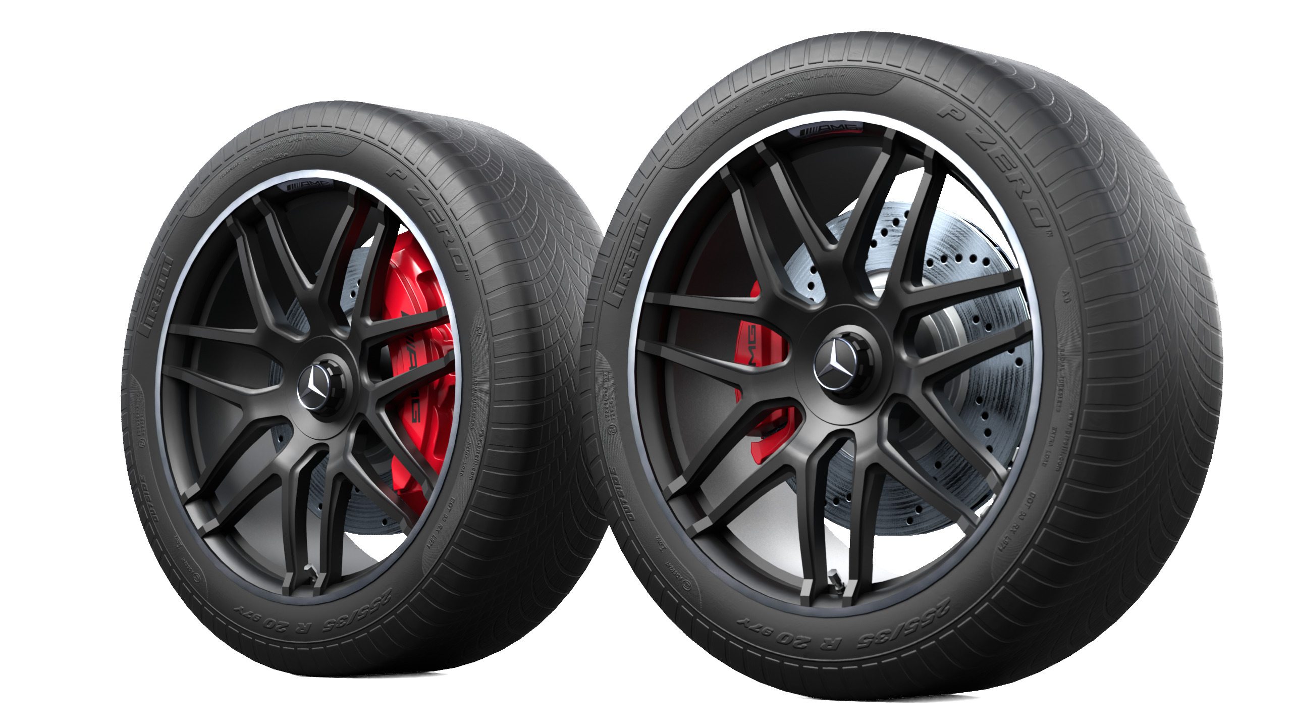 Mercedes-Benz G-Class Wheel with Brake Disc Low-poly 3D model_2