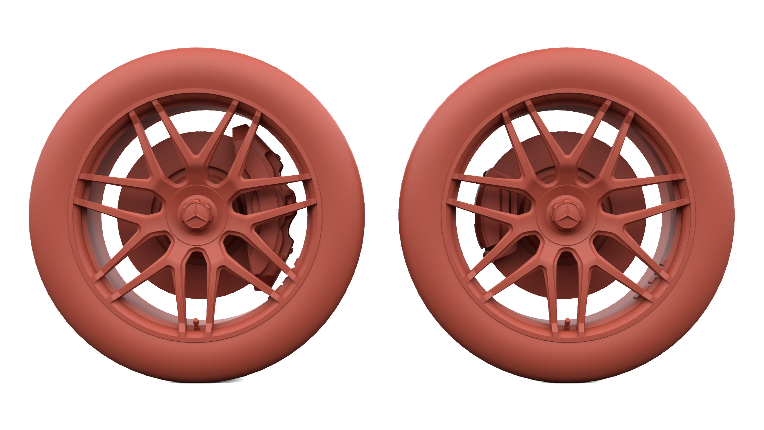 Mercedes-Benz G-Class Wheel with Brake Disc Low-poly 3D model_8