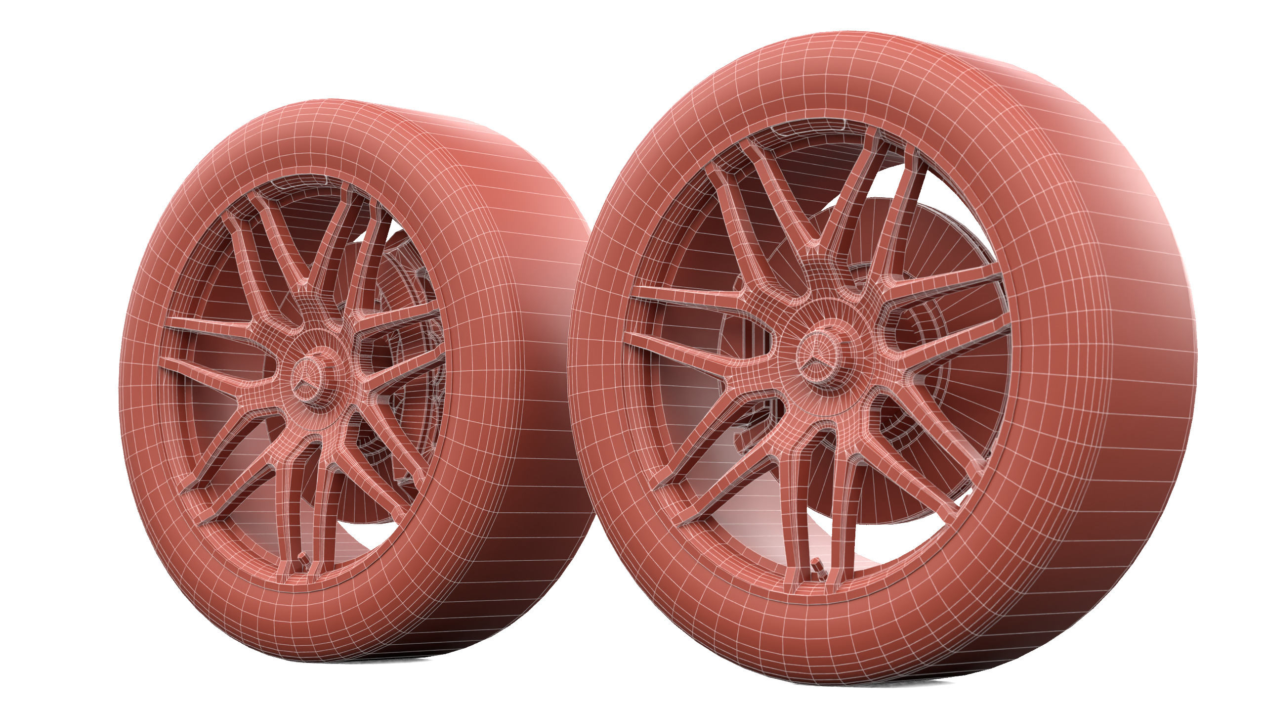 Mercedes-Benz G-Class Wheel with Brake Disc Low-poly 3D model_11