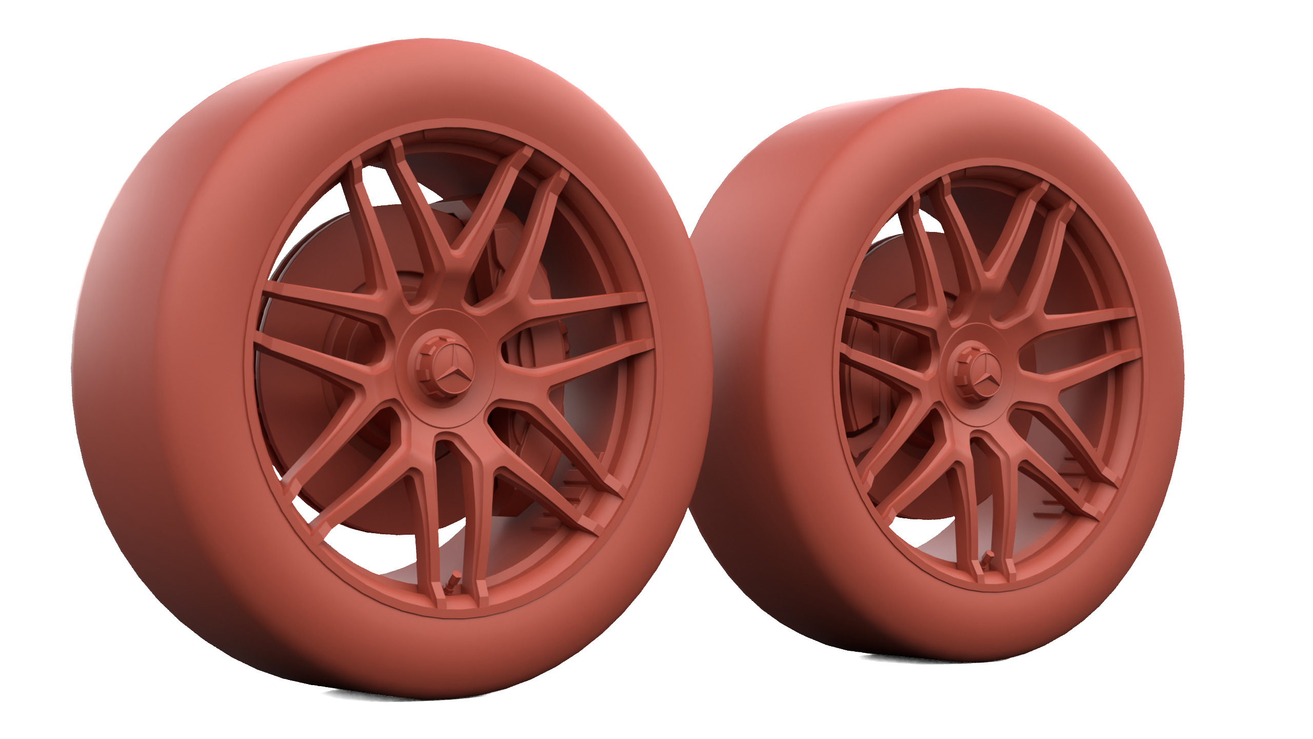 Mercedes-Benz G-Class Wheel with Brake Disc Low-poly 3D model_6