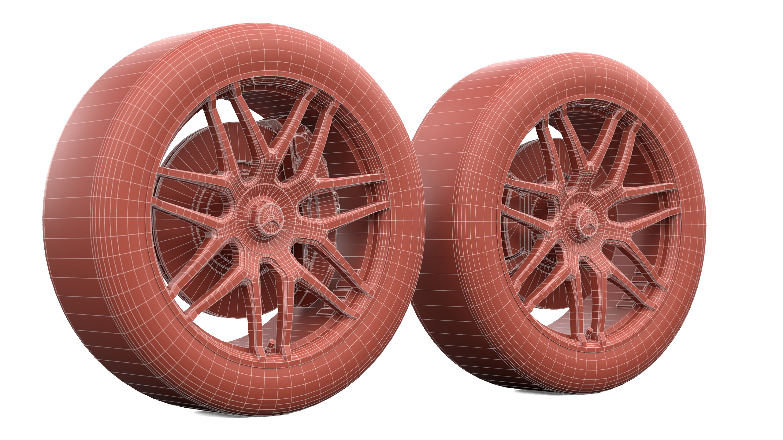 Mercedes-Benz G-Class Wheel with Brake Disc Low-poly 3D model_7