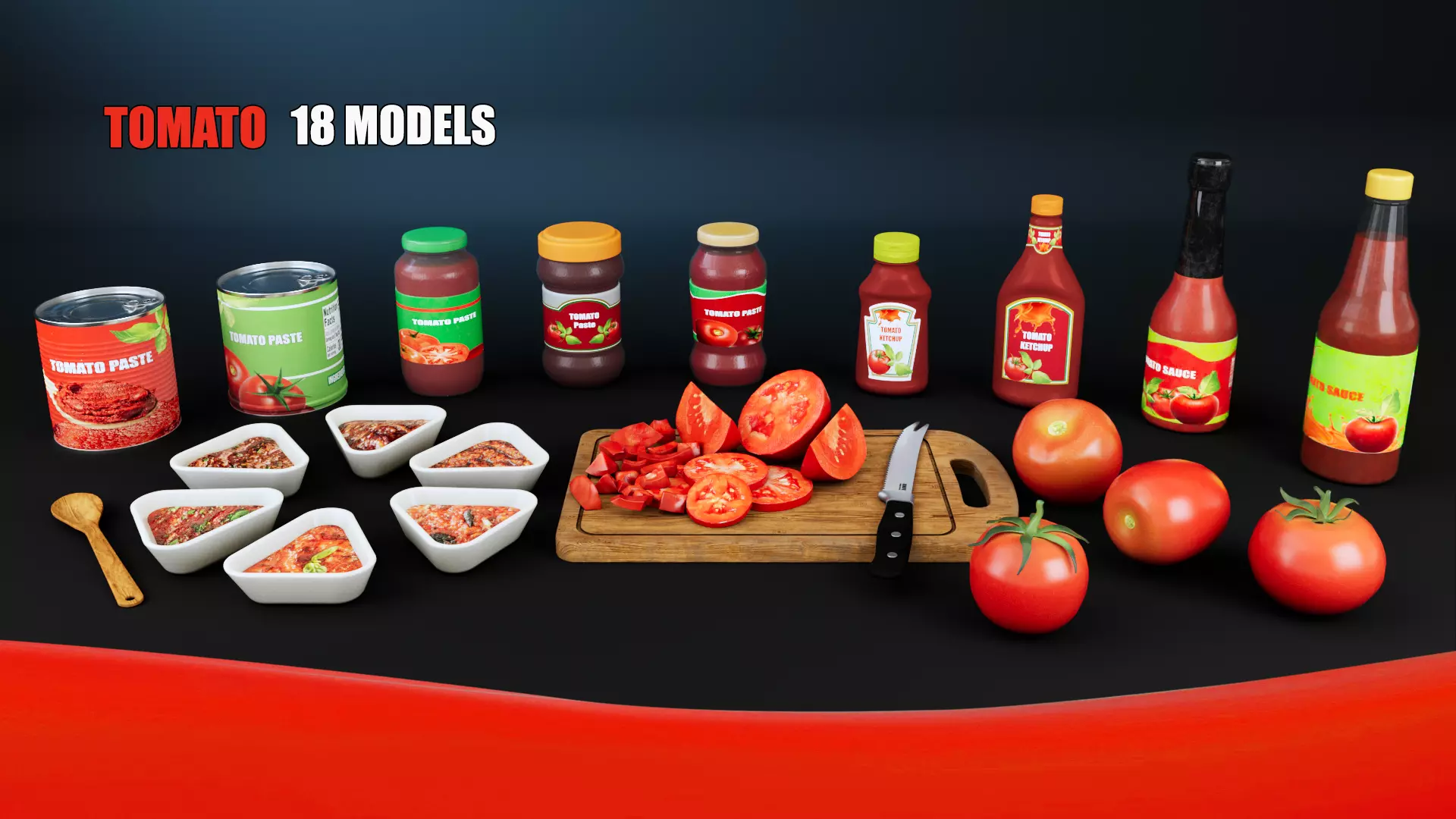 Tomato Low-poly 3D model_0