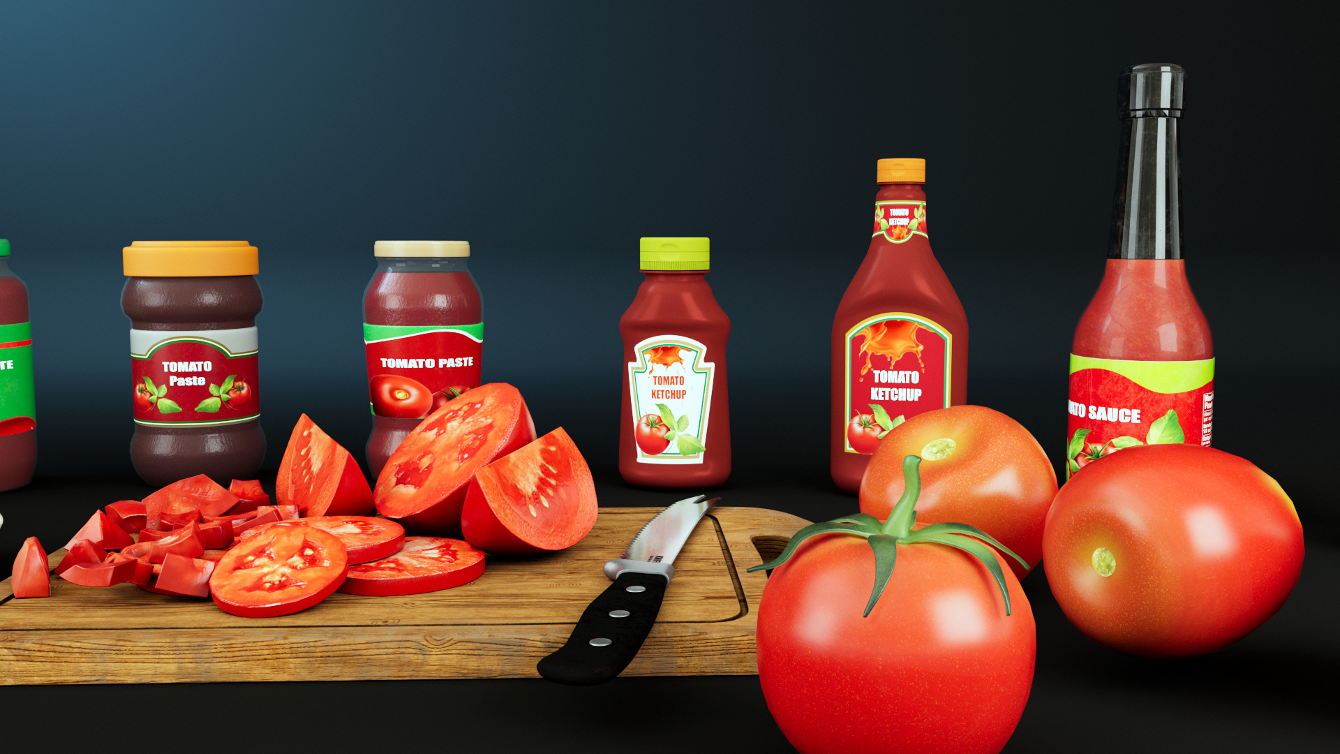 Tomato Low-poly 3D model_8