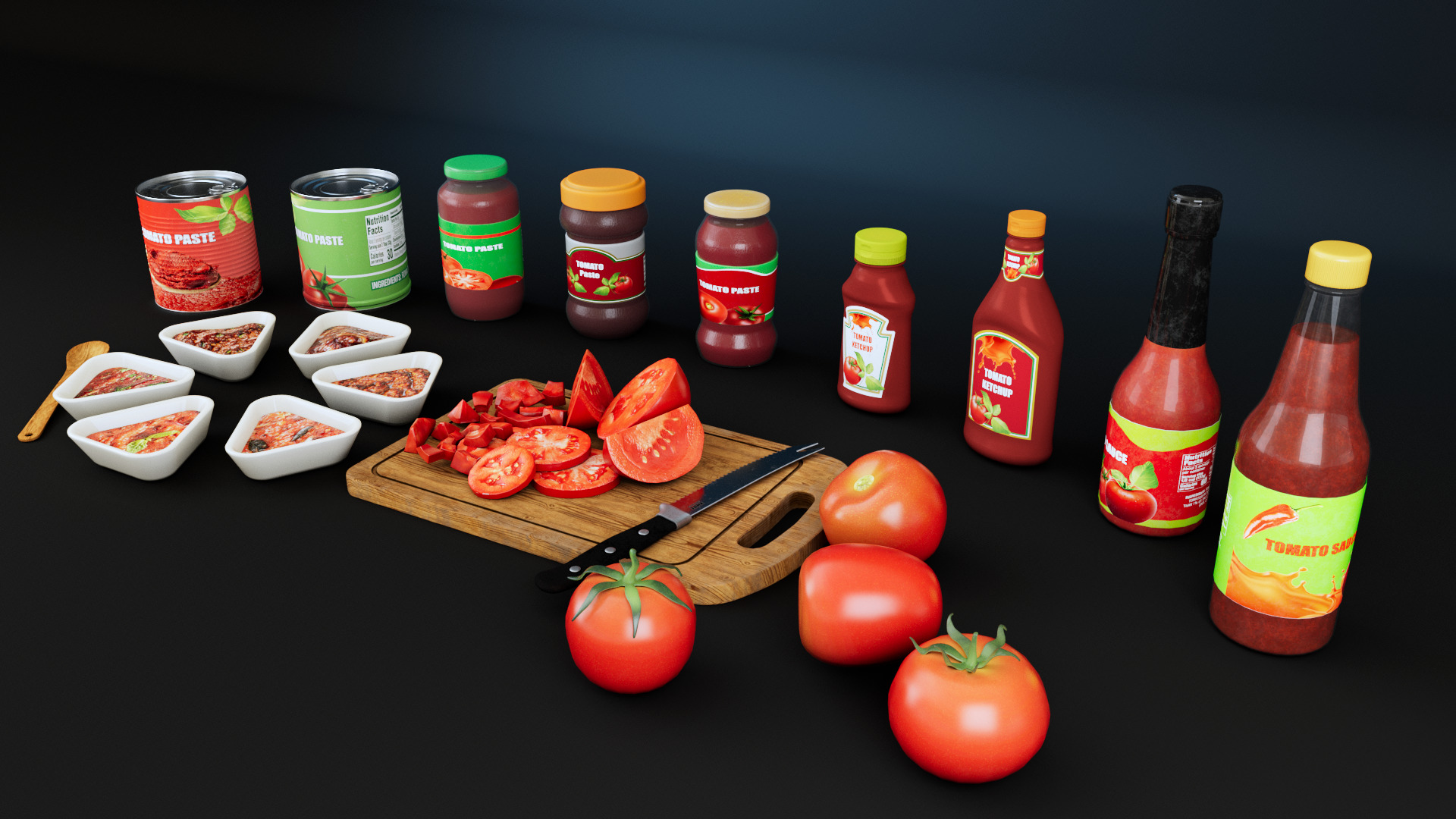 Tomato Low-poly 3D model_2