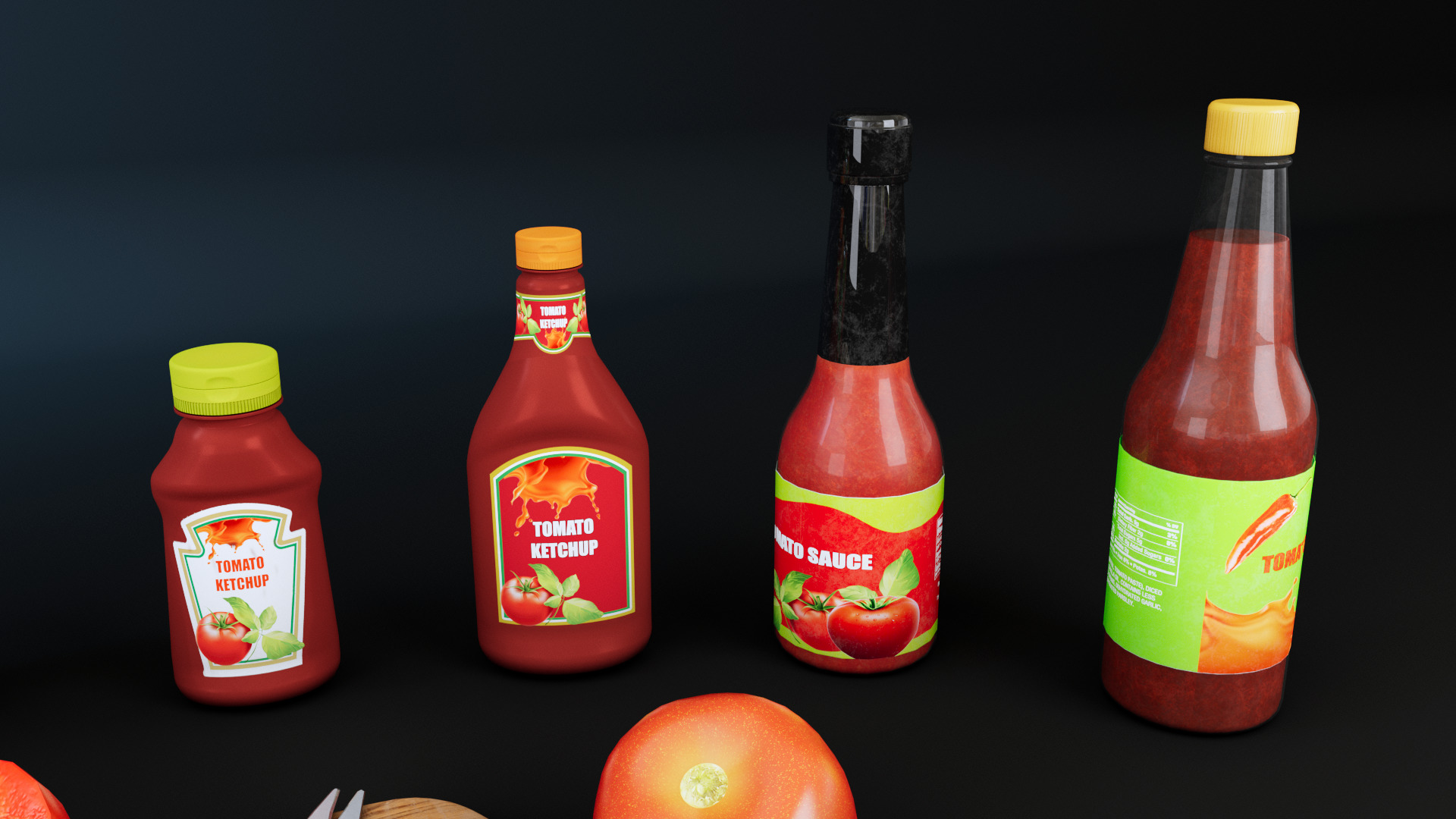 Tomato Low-poly 3D model_4