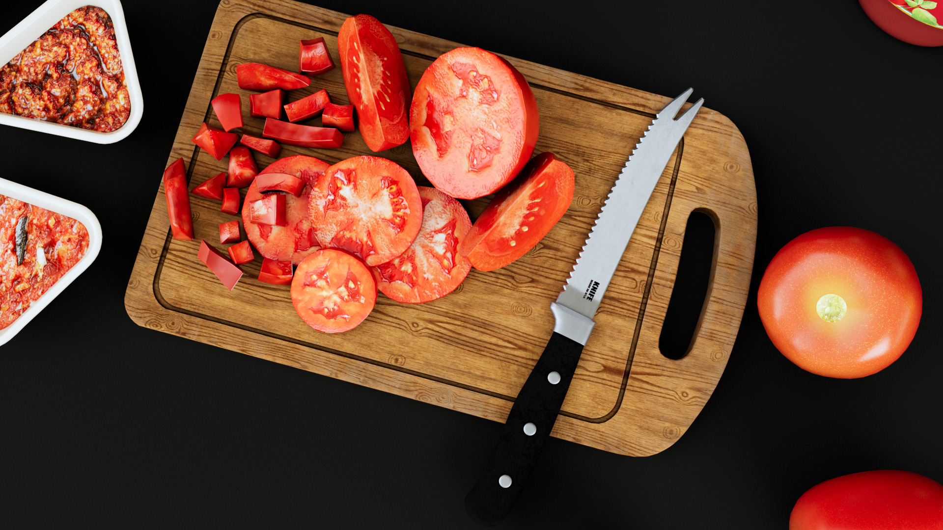 Tomato Low-poly 3D model_7