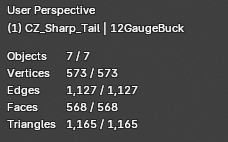 Low Poly CZ Sharp Tail 2 Shot Shotgun Modular Non-Rigged Free low-poly 3D model_4