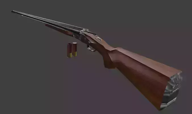Low Poly CZ Sharp Tail 2 Shot Shotgun Modular Non-Rigged