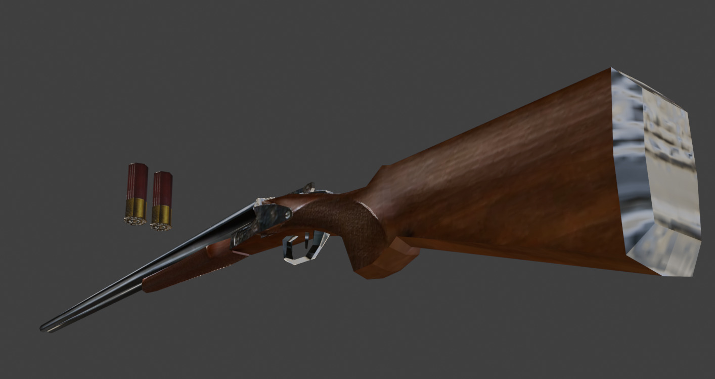 Low Poly CZ Sharp Tail 2 Shot Shotgun Modular Non-Rigged Free low-poly 3D model_1