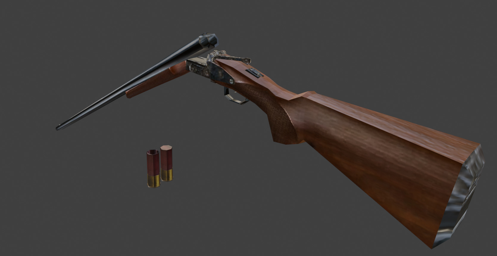 Low Poly CZ Sharp Tail 2 Shot Shotgun Modular Non-Rigged Free low-poly 3D model_3
