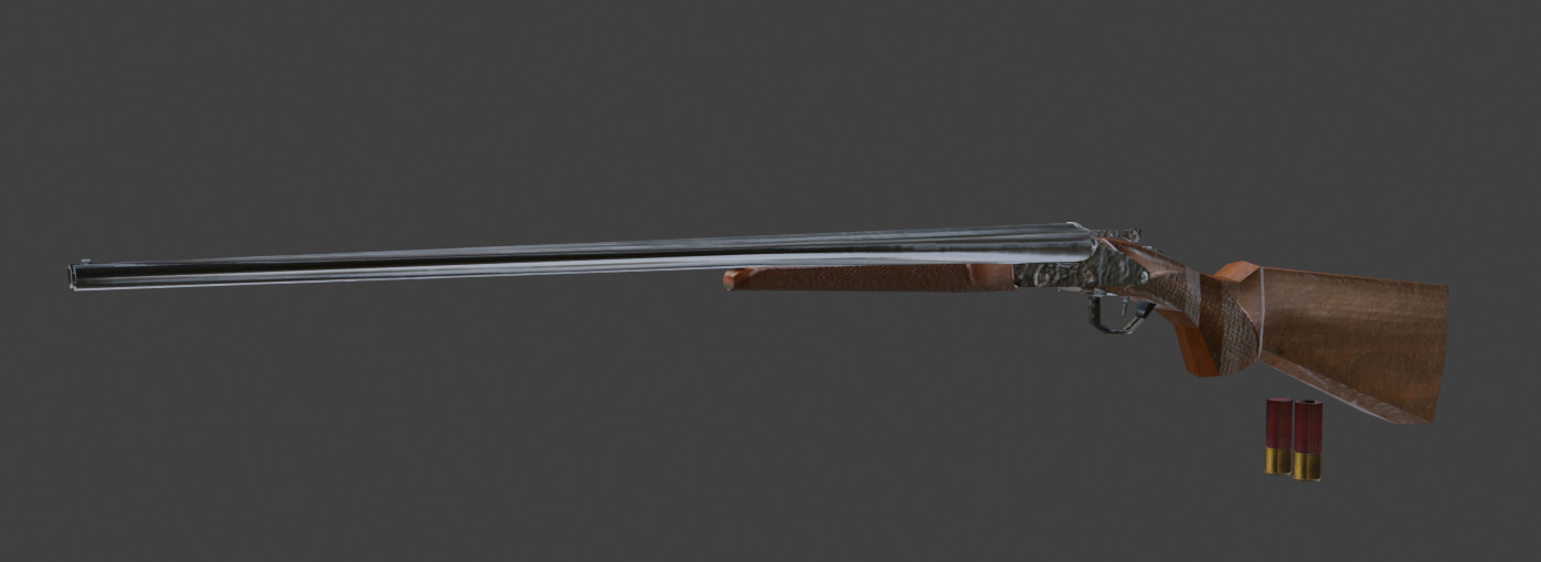 Low Poly CZ Sharp Tail 2 Shot Shotgun Modular Non-Rigged Free low-poly 3D model_2