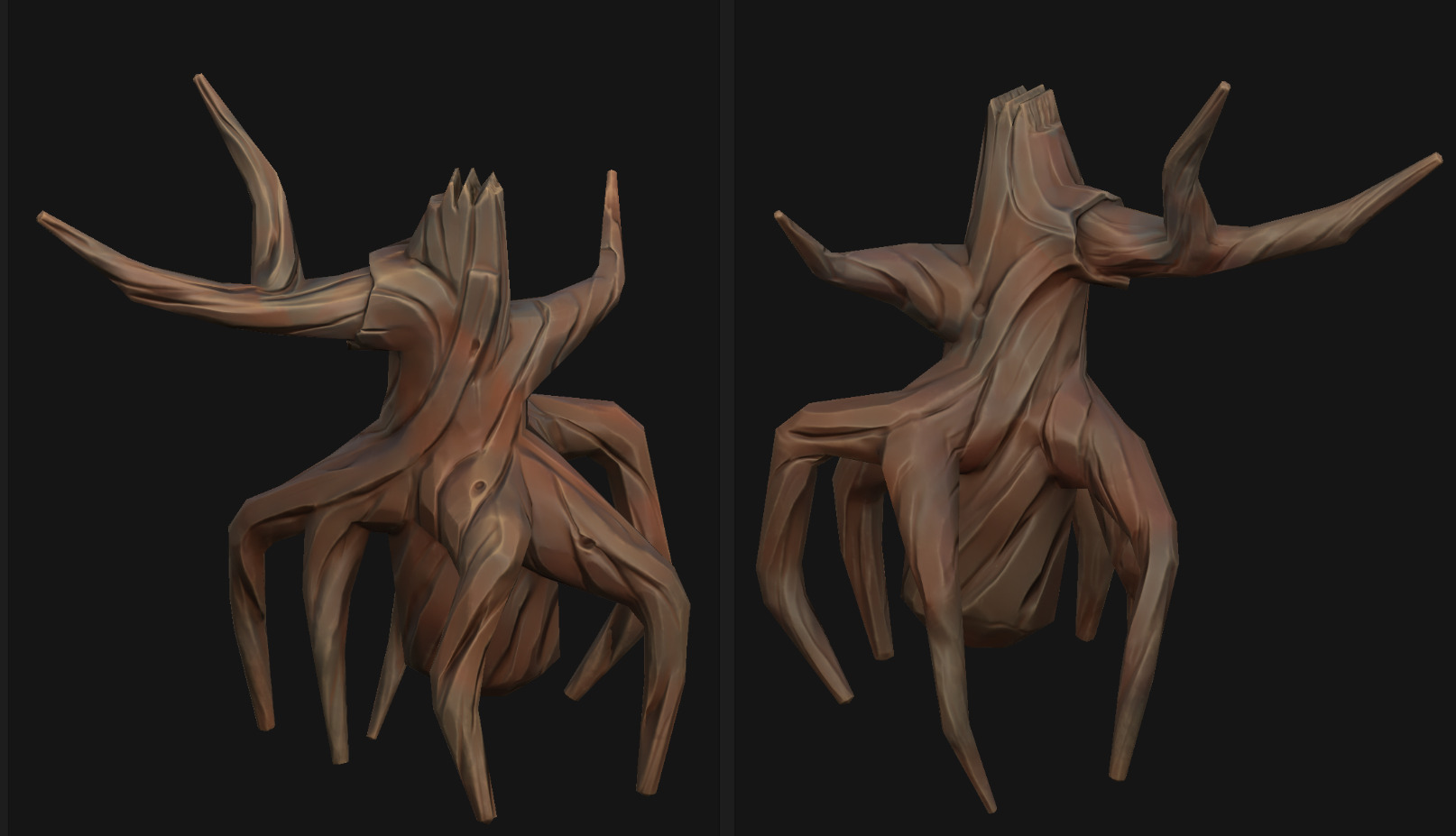 Big Dried Trees Stylized Low Poly Pack Game Ready Low-poly 3D model_4