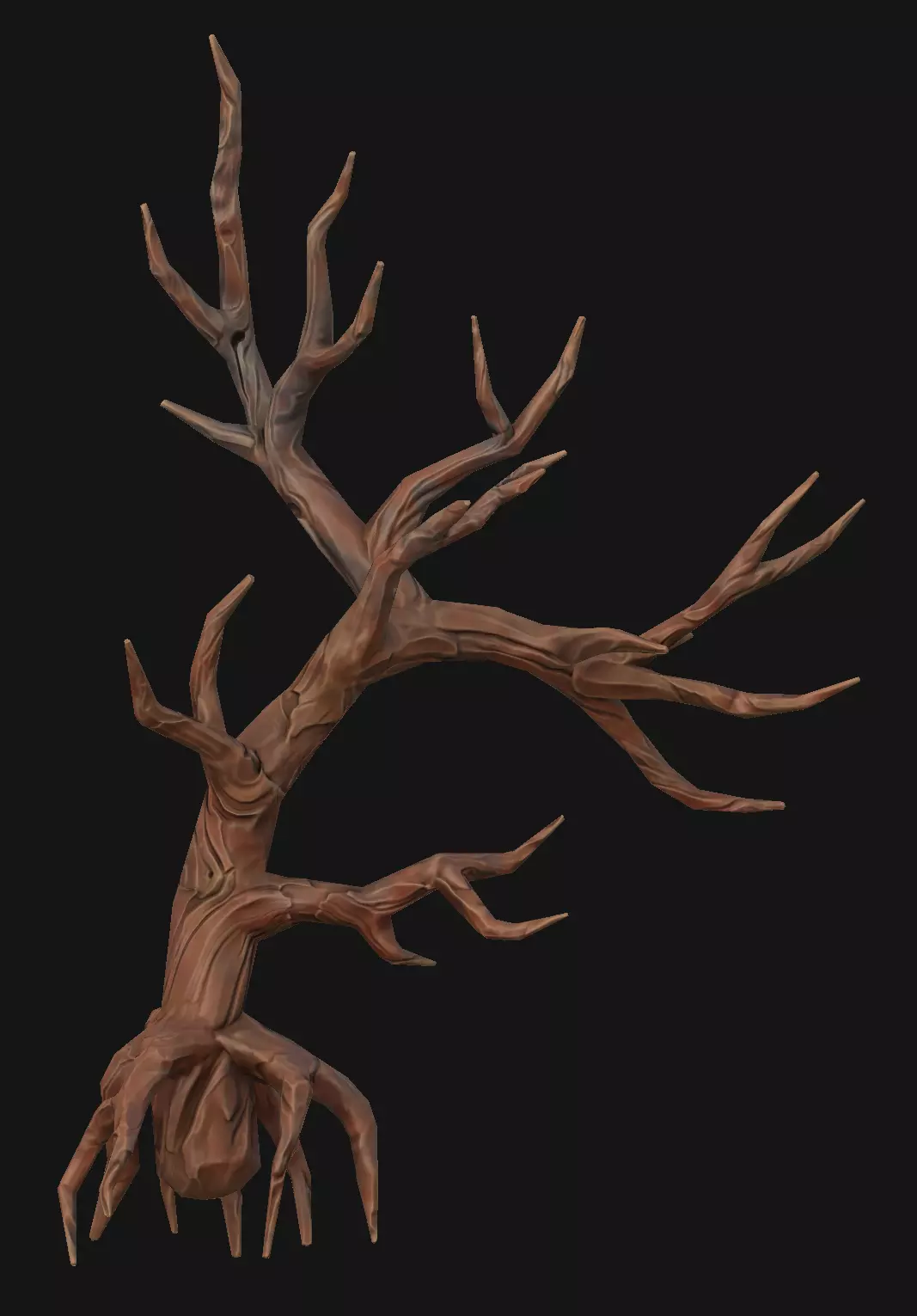 Big Dried Trees Stylized Low Poly Pack Game Ready Low-poly 3D model_1