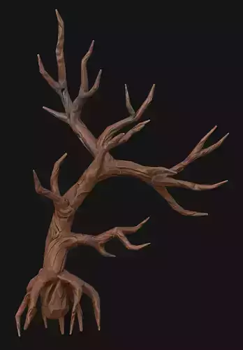 Big Dried Trees  Stylized Low Poly Pack Game Ready