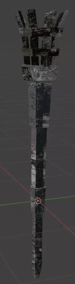 Low Poly Medivel Torch Non Rigged Free 3D model_0