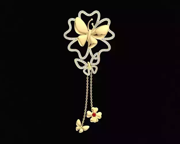 56a butterfly flower pendant