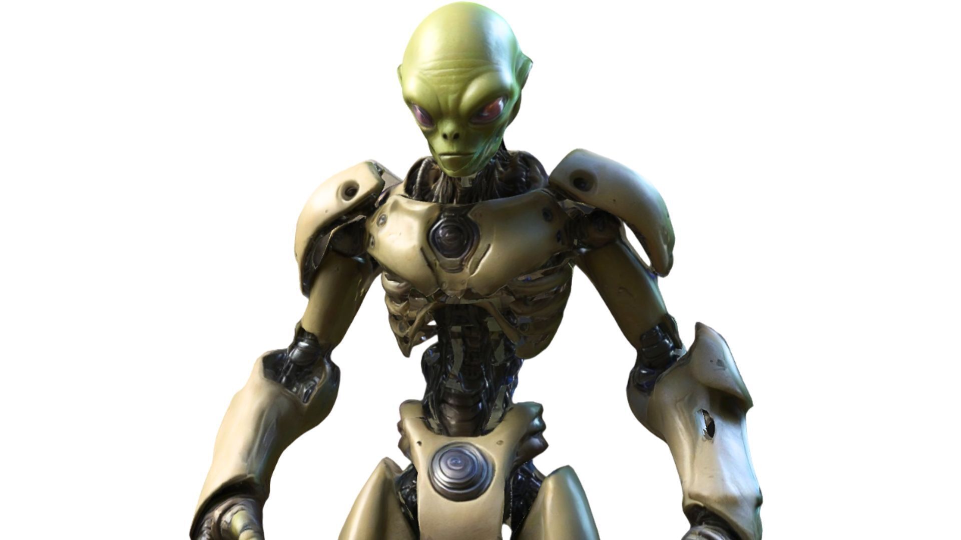 Alien Cyborg Bio Mechanical Sci Fi Low-poly 3D model_2