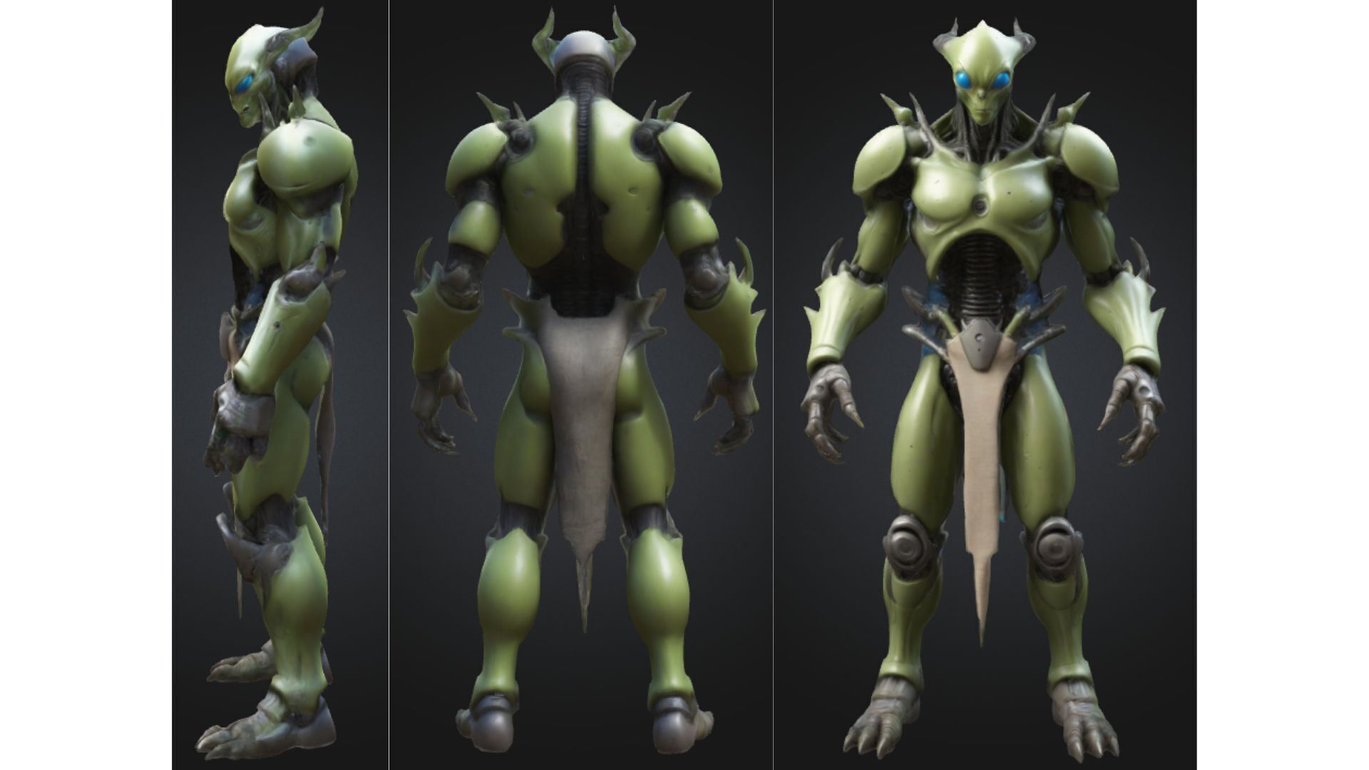 Alien Cyborg Sci Fi Creature Low-poly 3D model_1