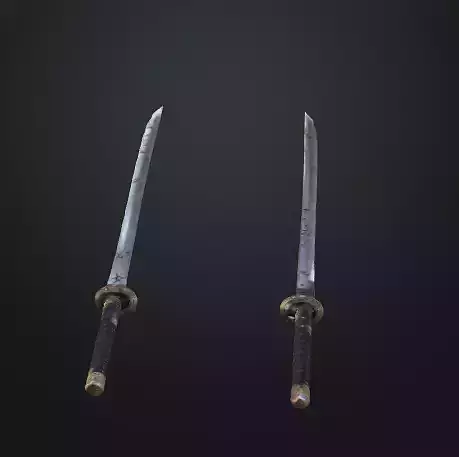 Broken Katanas  Battle Samurai Swords 3D Model Game Ready
