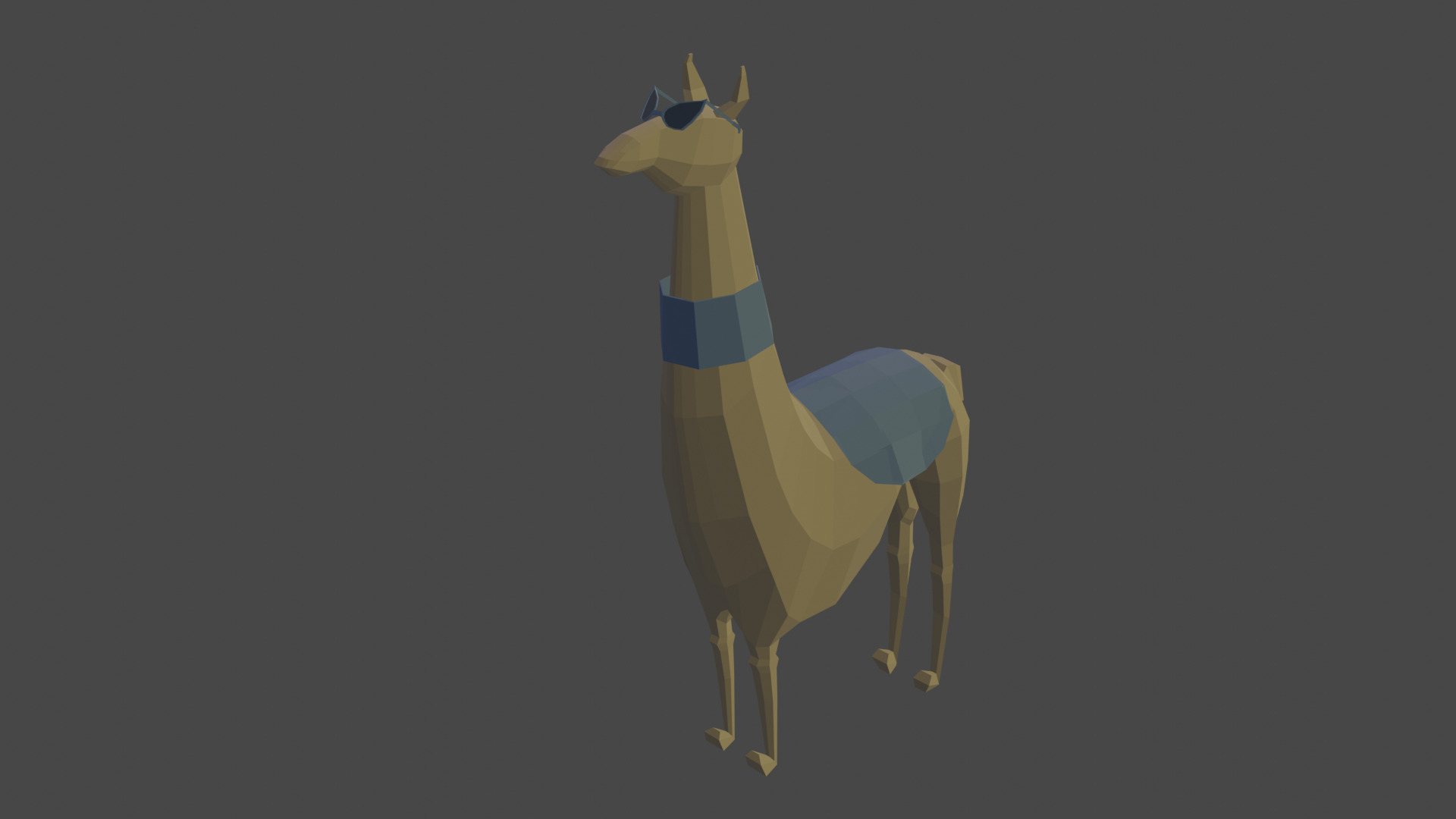 Low Poly Llama Set 3D model_6