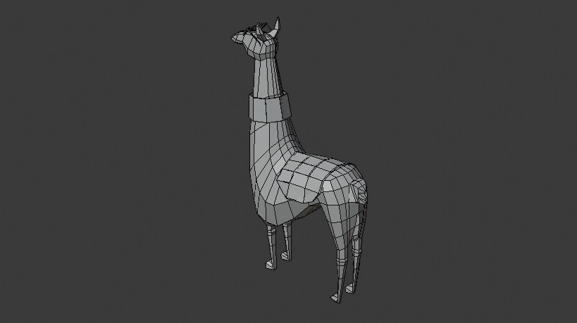 Low Poly Llama Set 3D model_9