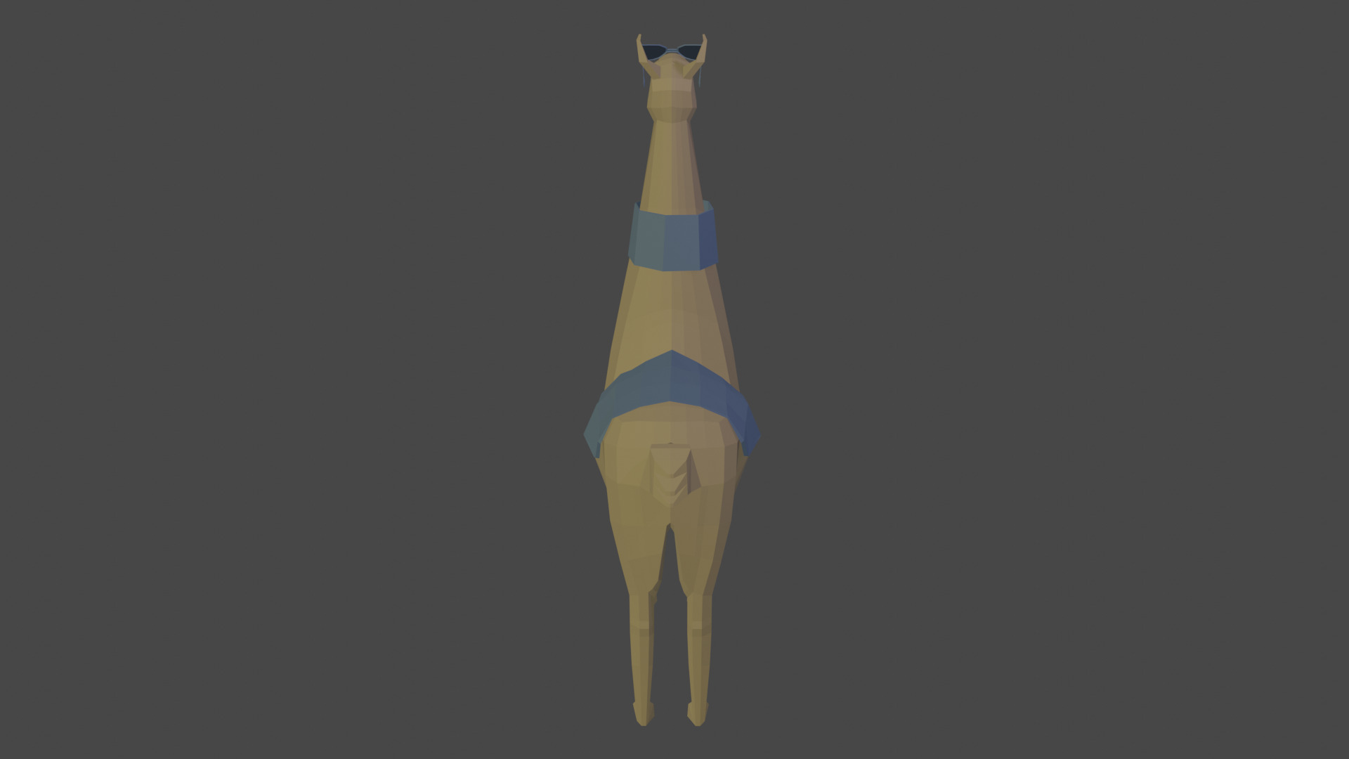 Low Poly Llama Set 3D model_10