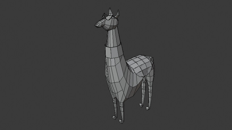 Low Poly Llama Set 3D model_7