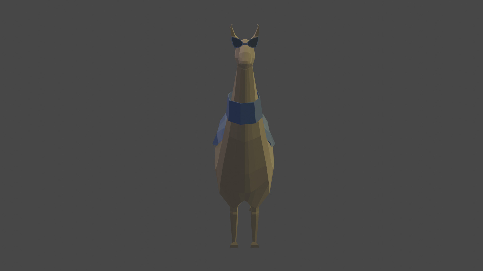 Low Poly Llama Set 3D model_4