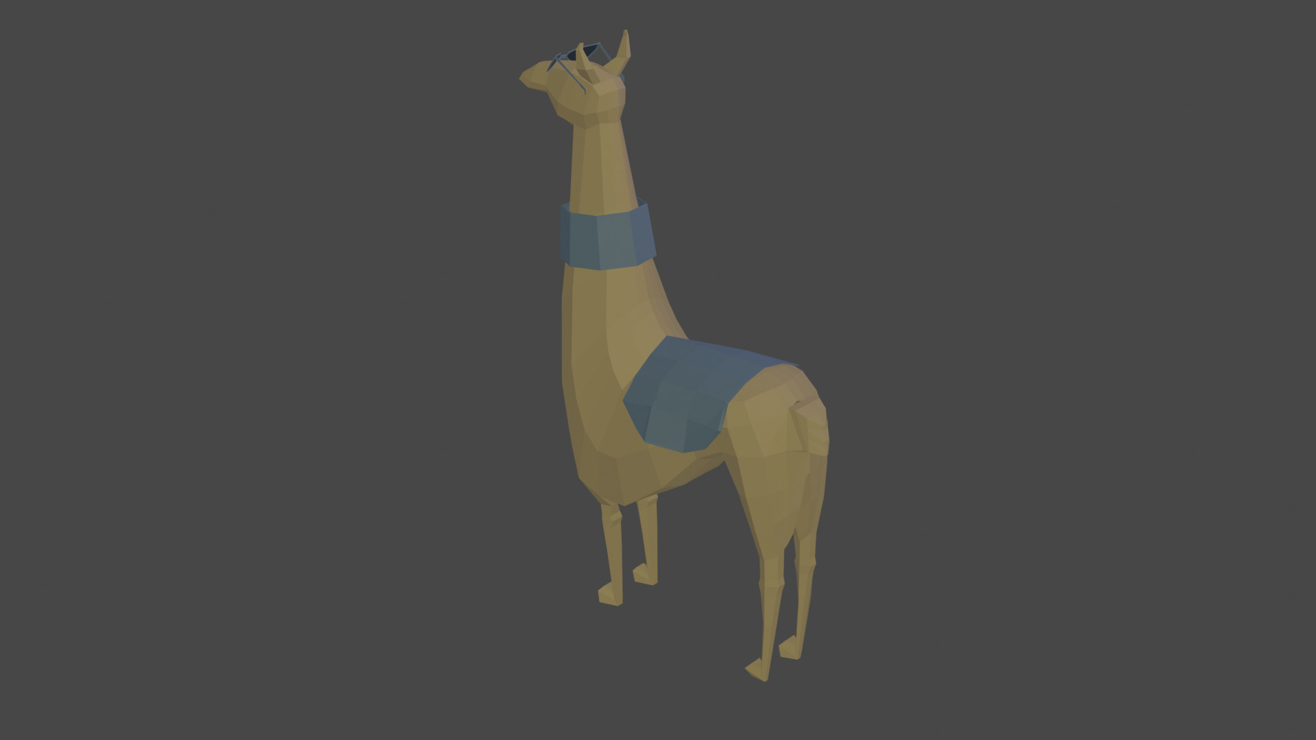 Low Poly Llama Set 3D model_8