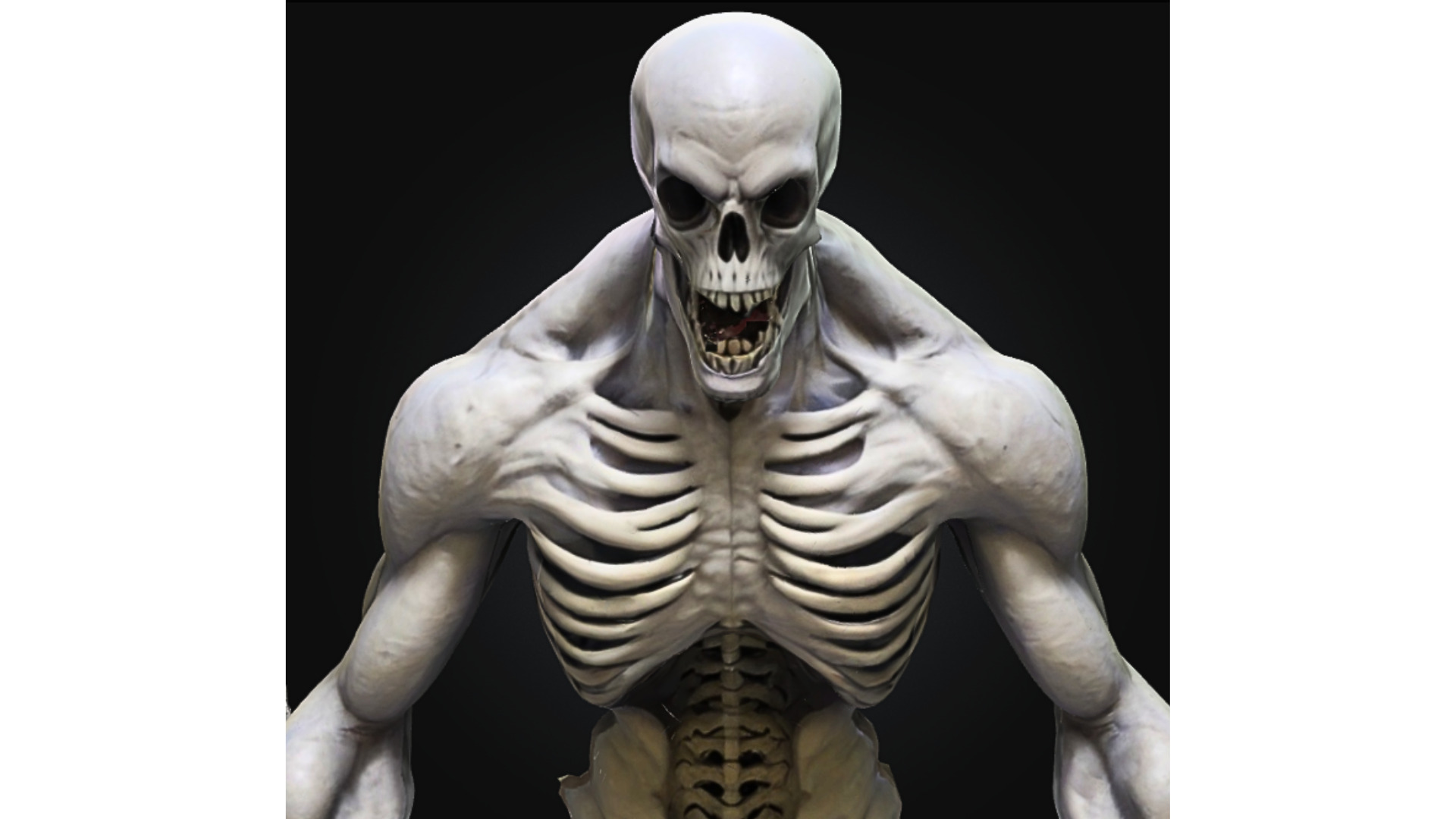 Undead Bone Horror Creature Monster Sci Fi Alien Low-poly 3D model_3