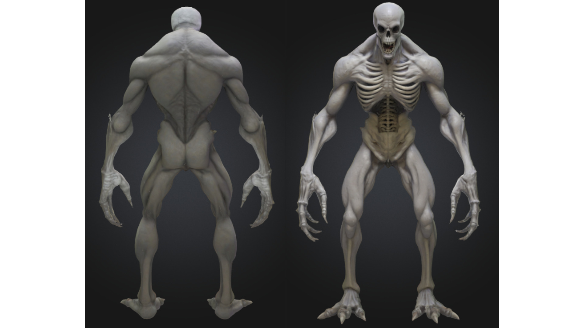 Undead Bone Horror Creature Monster Sci Fi Alien Low-poly 3D model_2