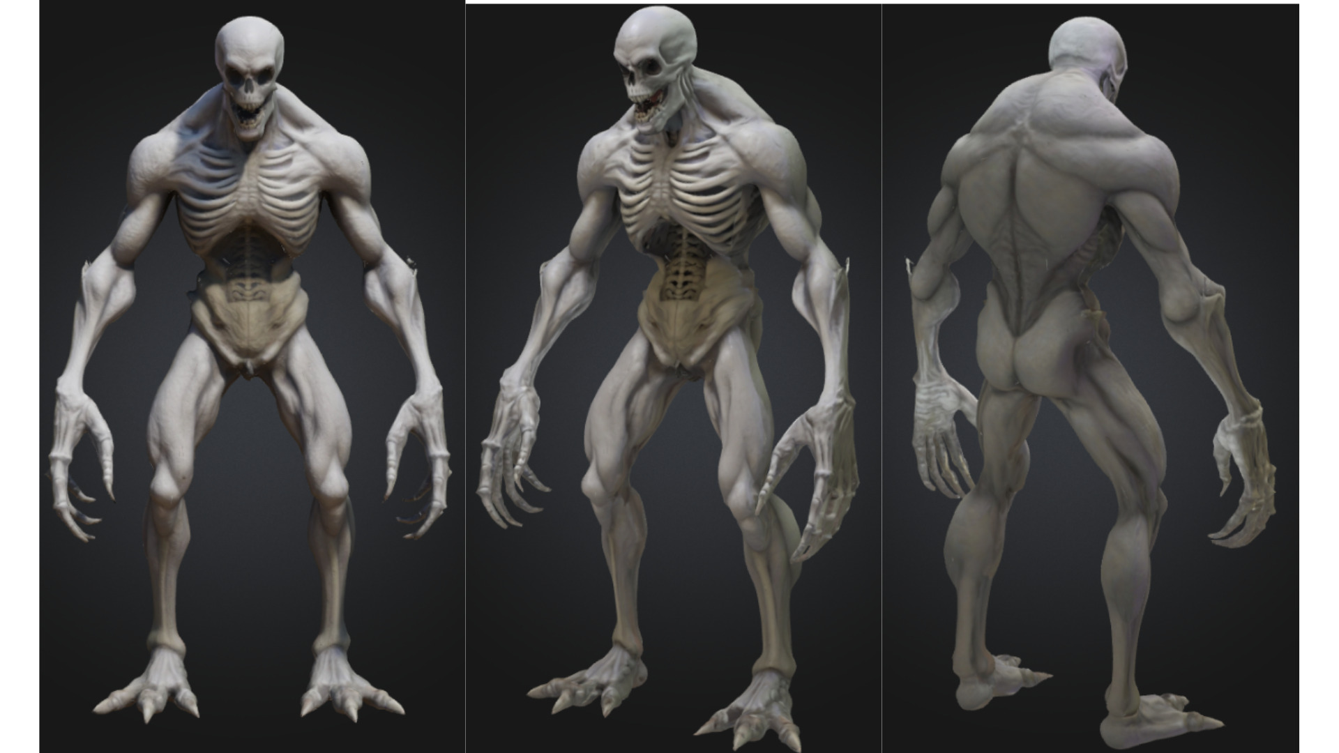 Undead Bone Horror Creature Monster Sci Fi Alien Low-poly 3D model_1