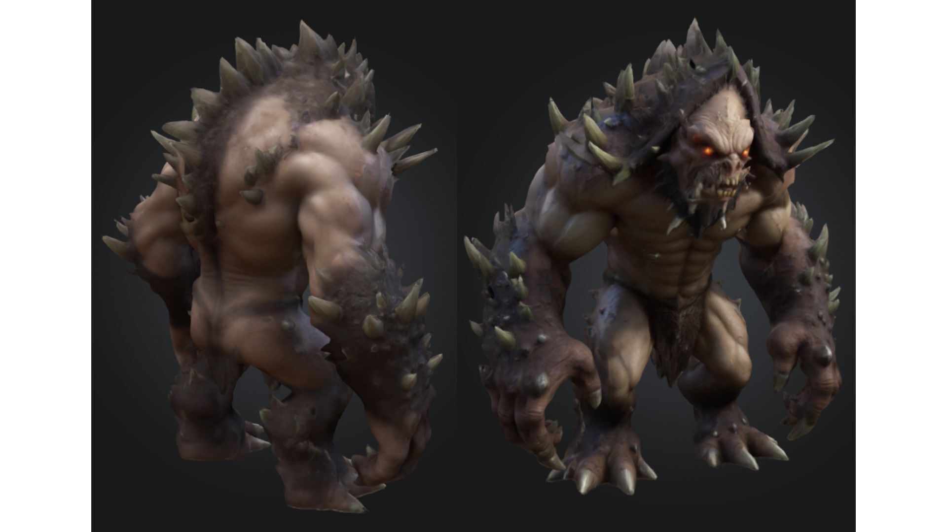 Mutant Spiked Ogre Monster Creature Sci Fi Alien Low-poly 3D model_2