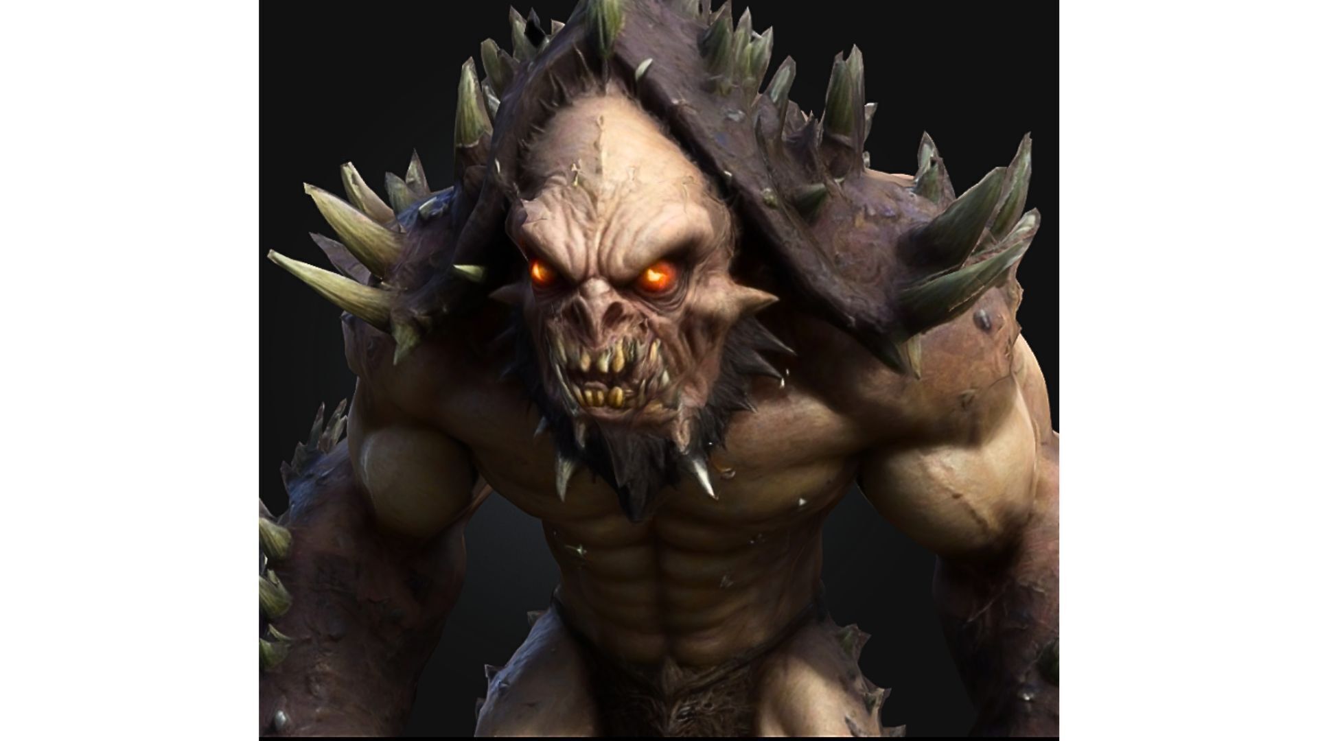 Mutant Spiked Ogre Monster Creature Sci Fi Alien Low-poly 3D model_3