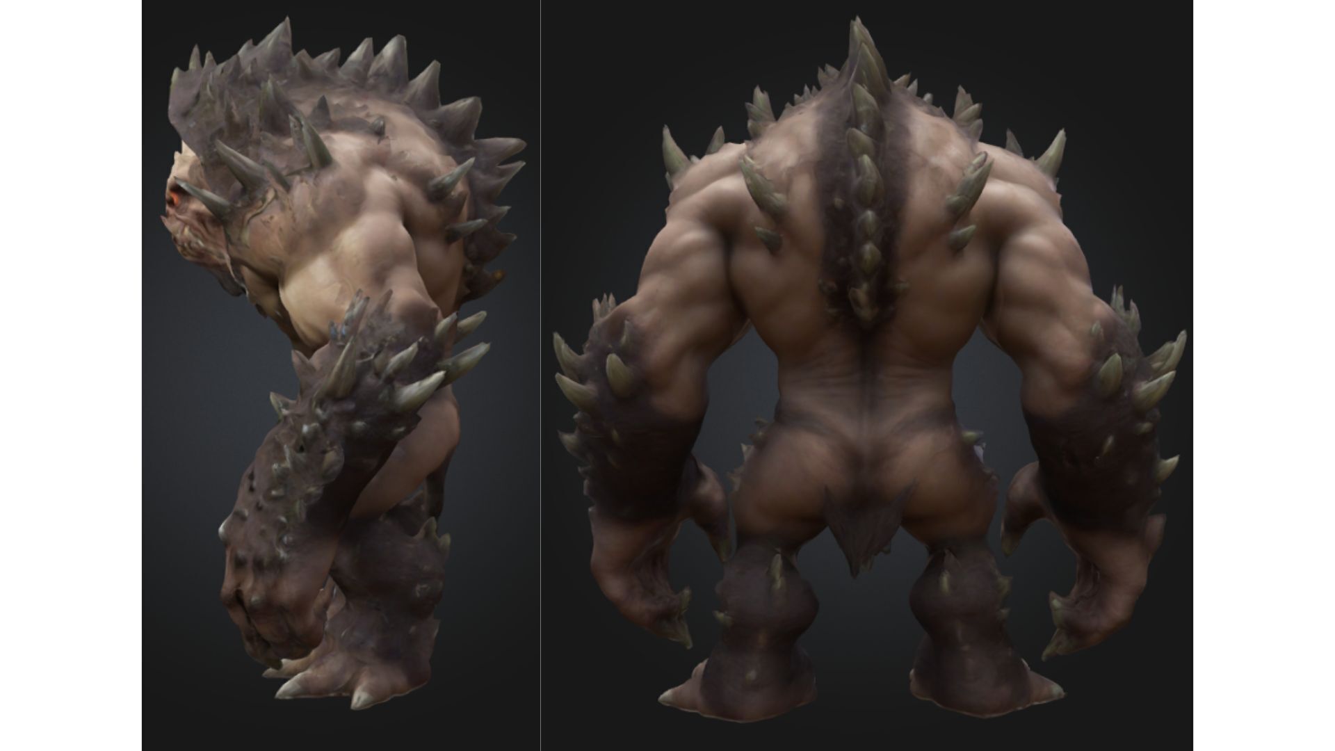 Mutant Spiked Ogre Monster Creature Sci Fi Alien Low-poly 3D model_1